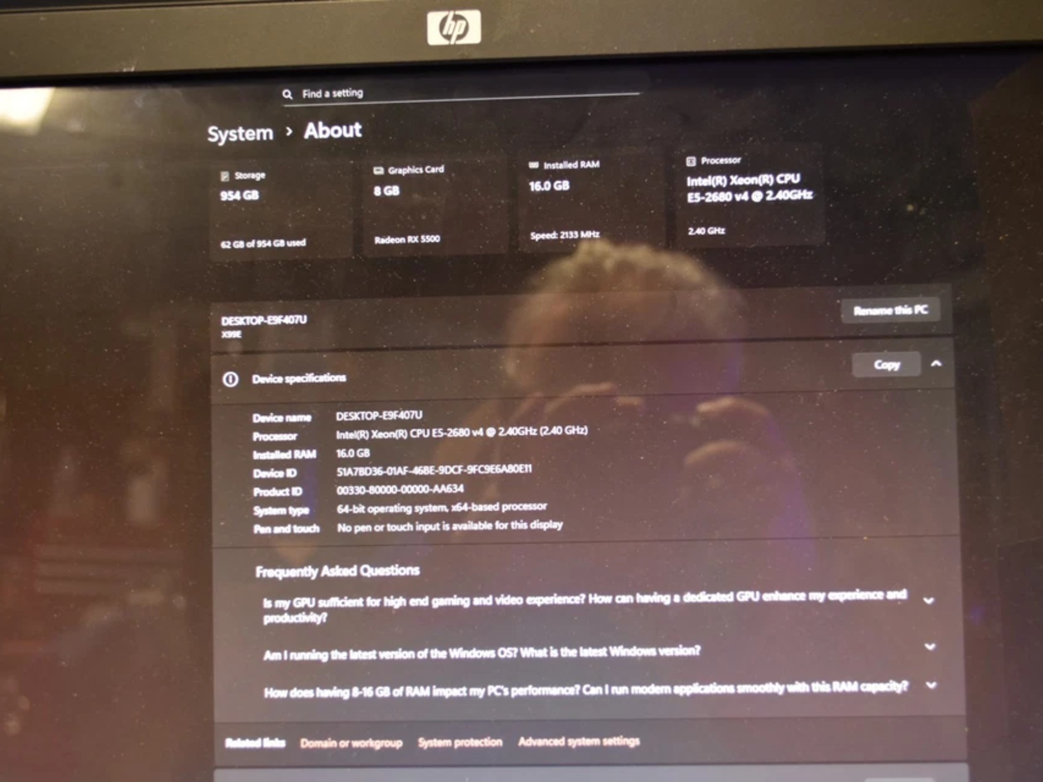 Gaming PC Intel Xeon  2680 v4 14 Cores 28 threads 16 GB RAM GPU RX5500 8GB 1 TB NVME