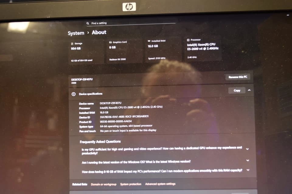 Gaming PC Intel Xeon  2680 v4 14 Cores 28 threads 16 GB RAM GPU RX5500 8GB 1 TB NVME