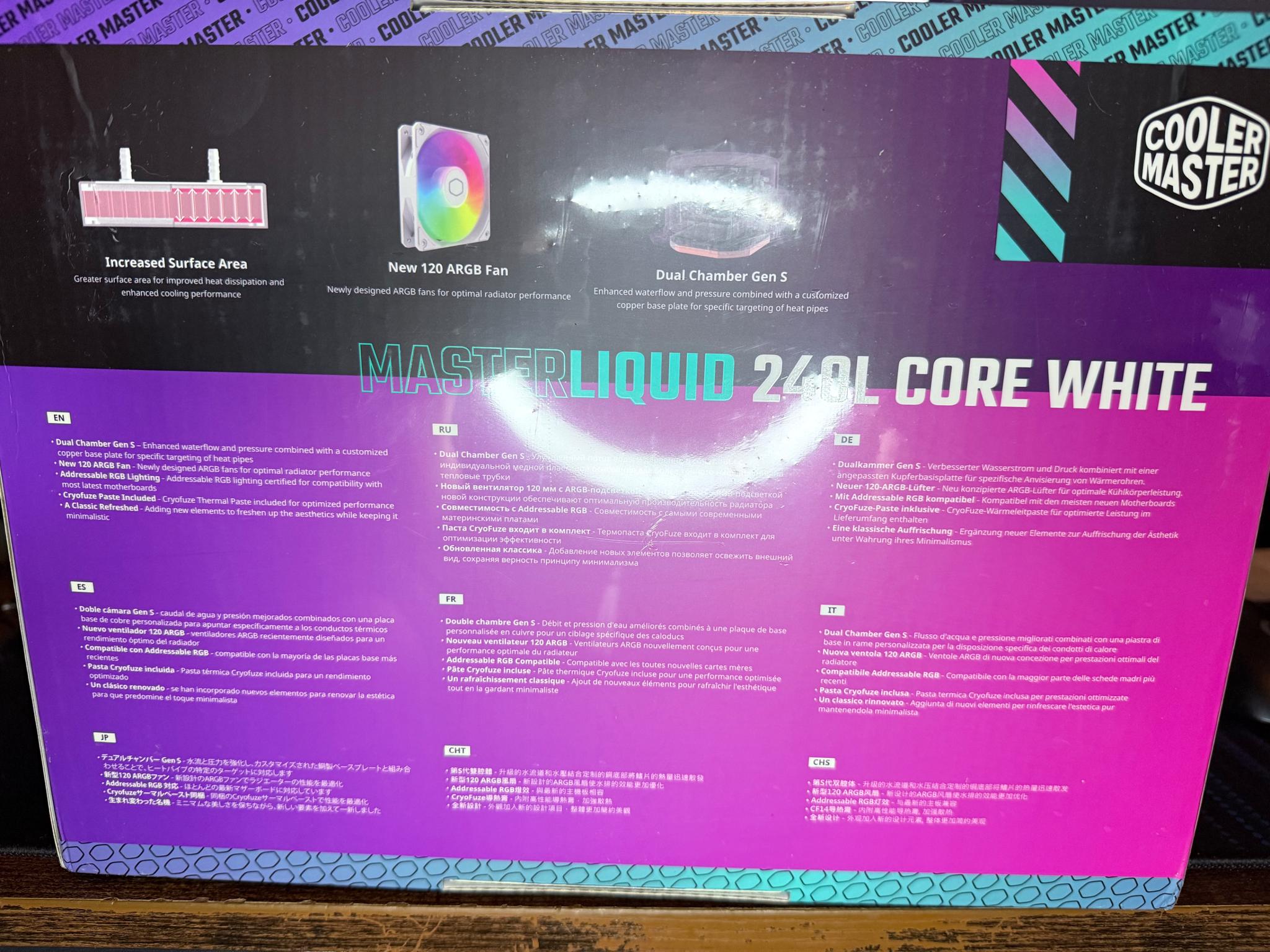 BNIB Cooler Master 240L Core 240mm White AIO Cooler