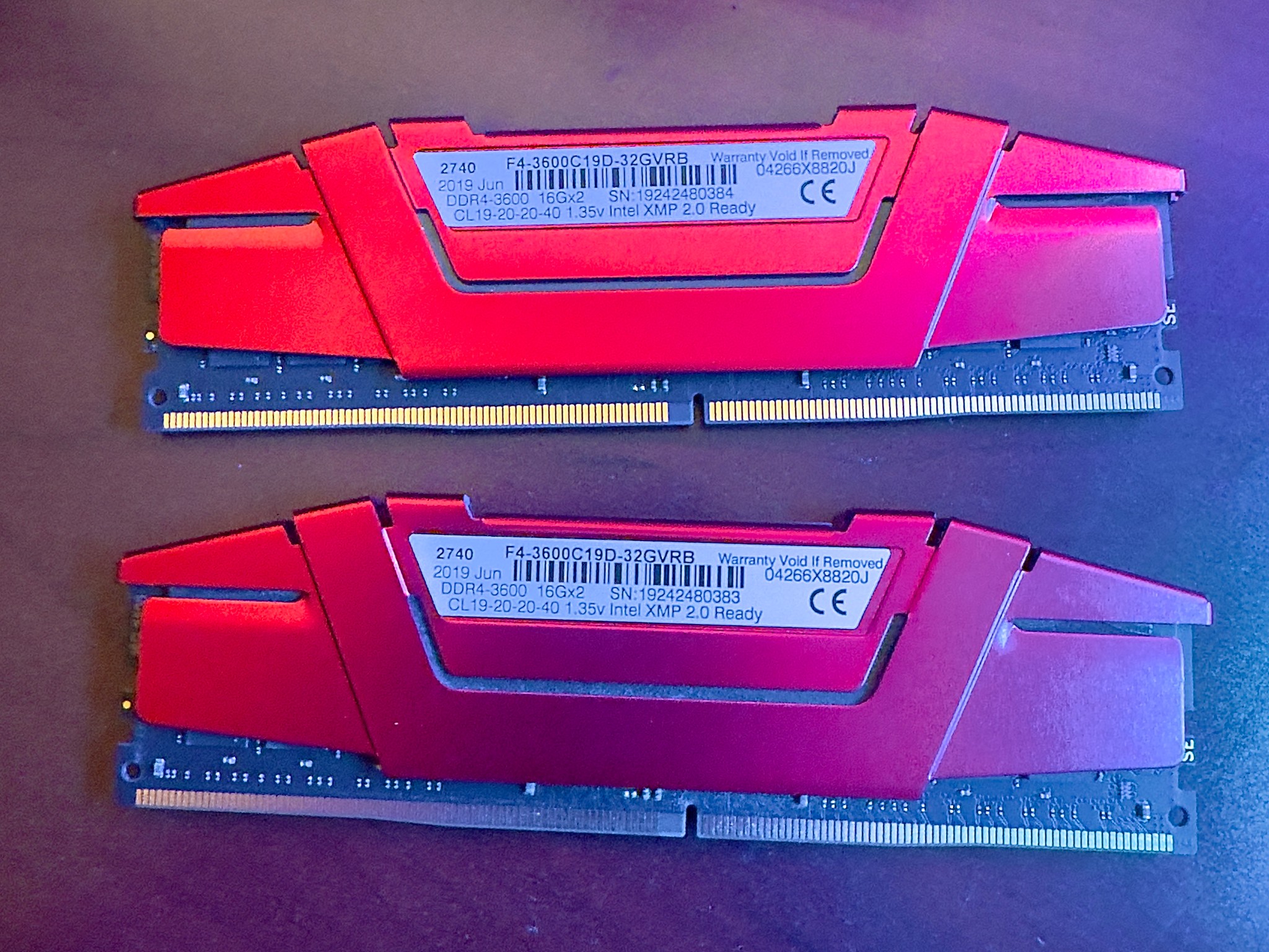 G.Skill Ripjaws V 32 GB (2 x 16 GB) DDR4-3600 CL19 Memory