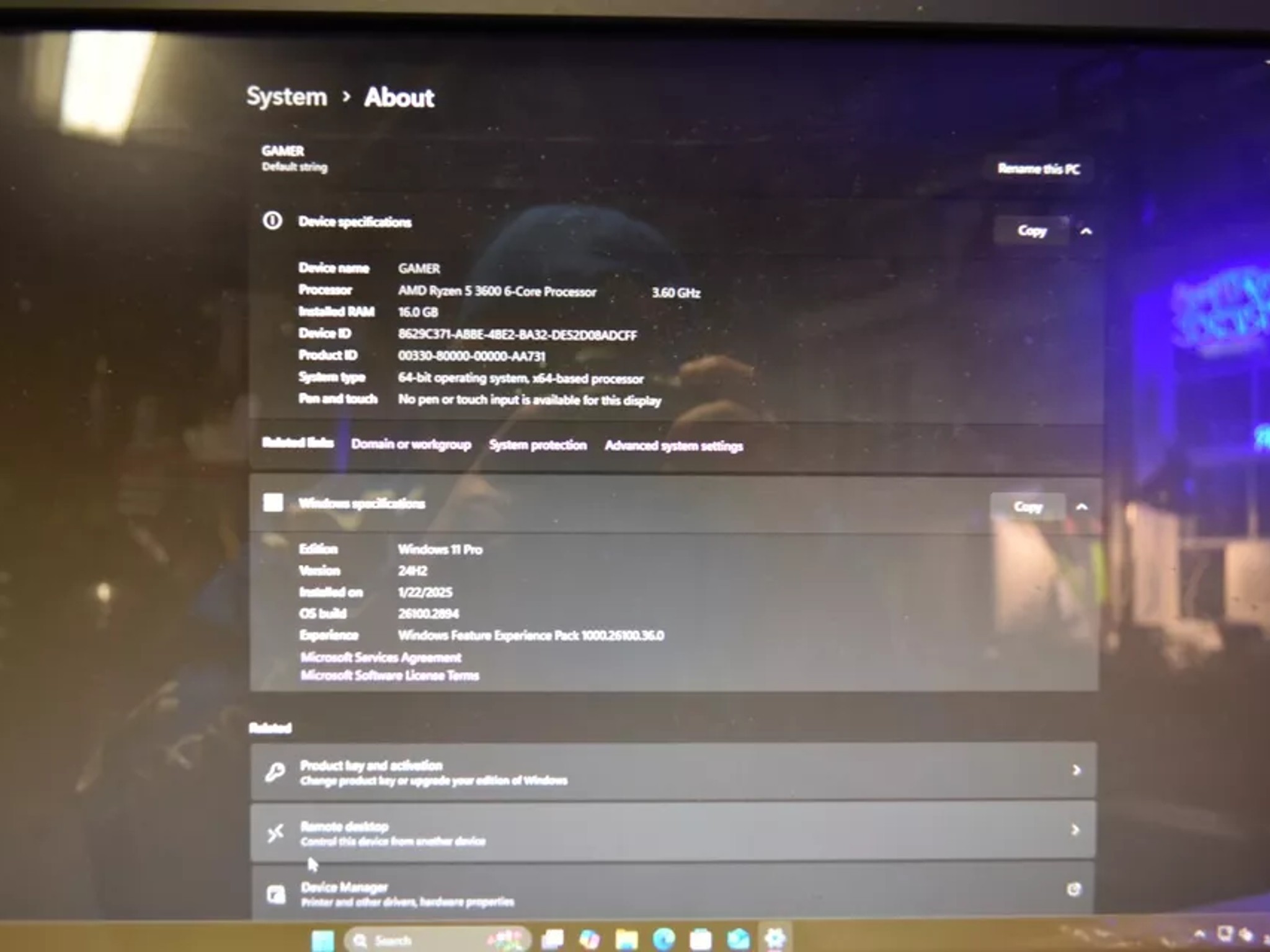 Desktop pc gaming RYZEN 5 3600 16GB RAM RX5500 8 GB NVME 1TB+1 TB HHD ALL RGB CONTROL
