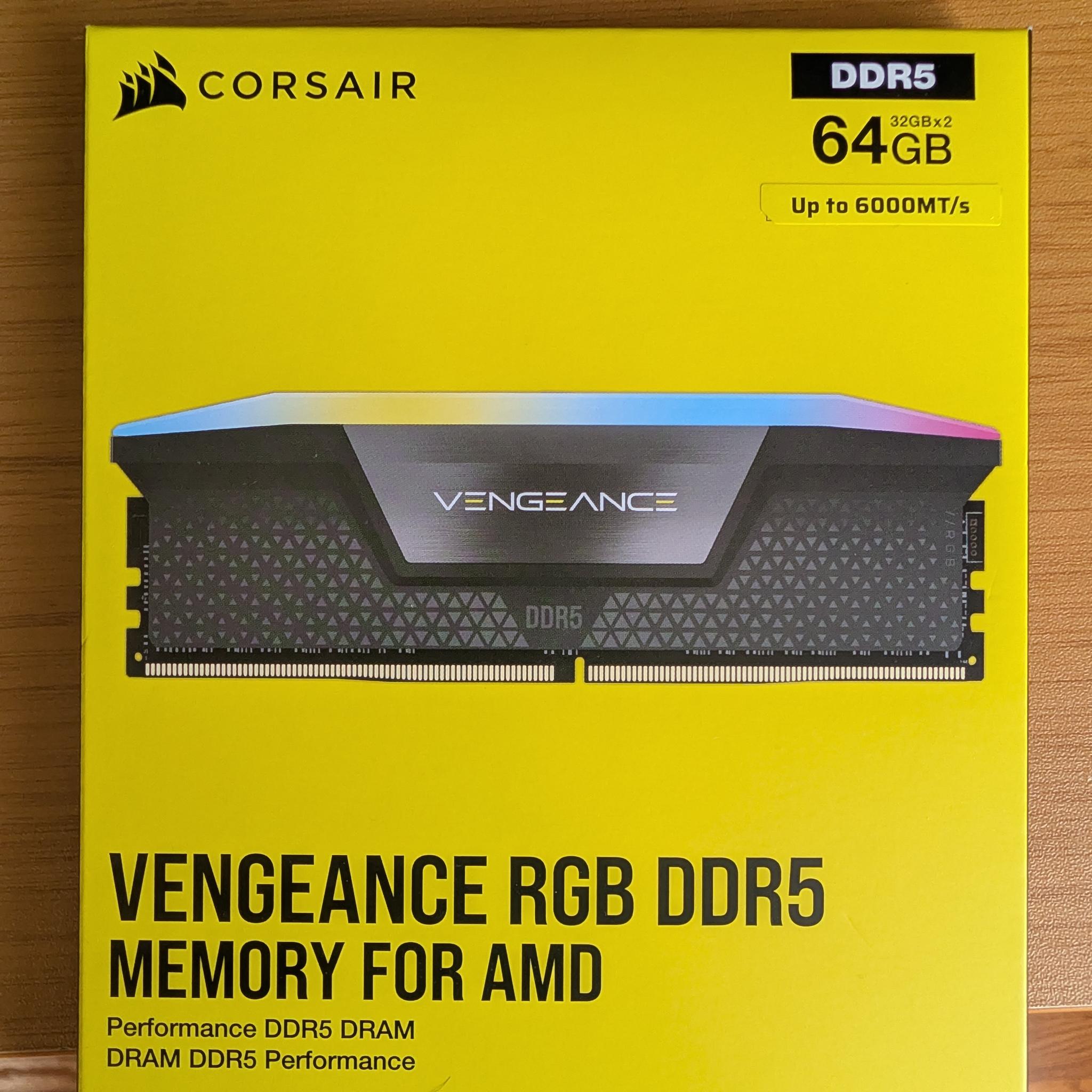 CORSAIR VENGEANCE RGB DDR5 64GB (2x32GB) 6000MT/s CL30 -NEW OPEN BOX