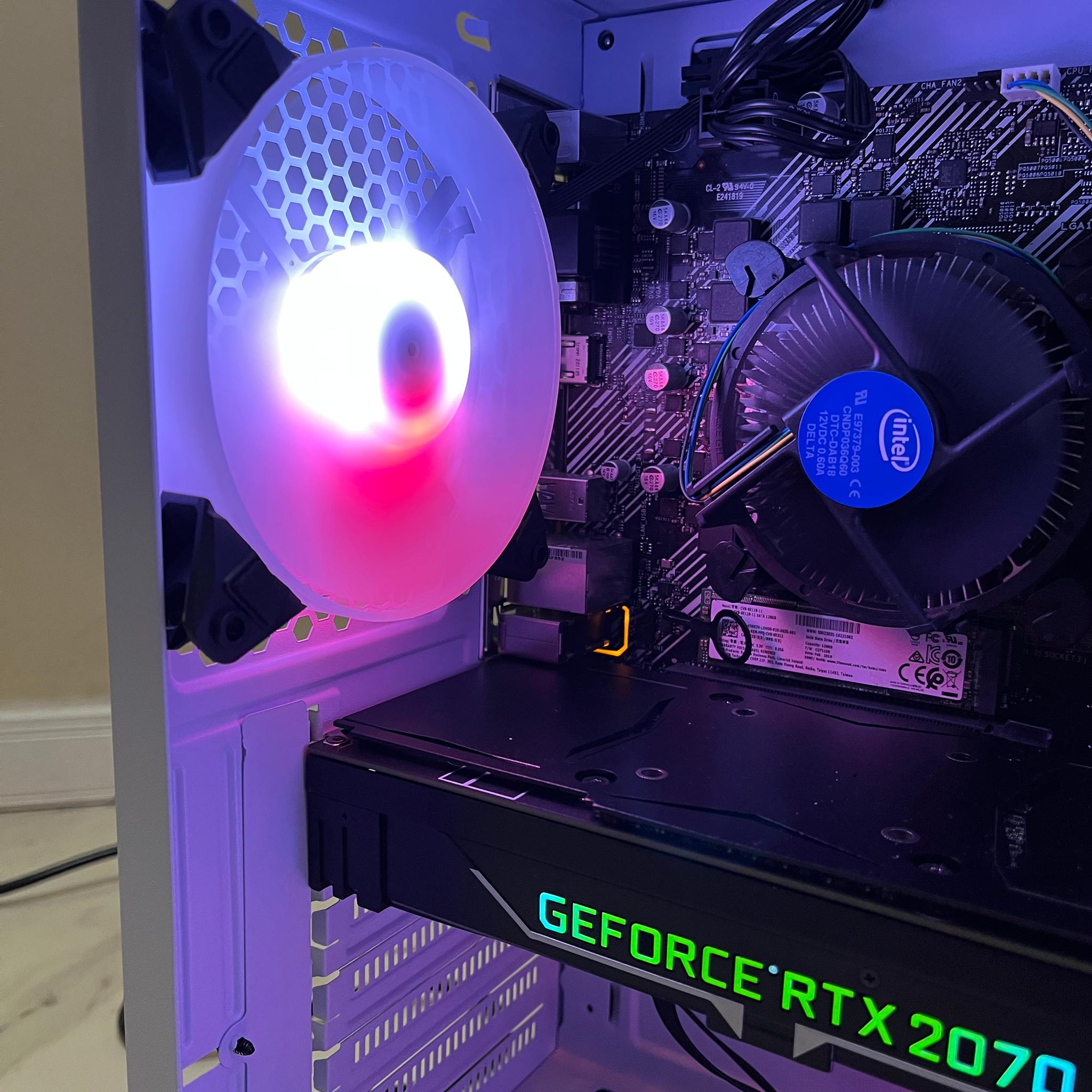 🔥RTX 2070, Intel i5-10400, 12GB RAM, 870 GB Storage, High Performance RGB Gaming PC w/ Remote