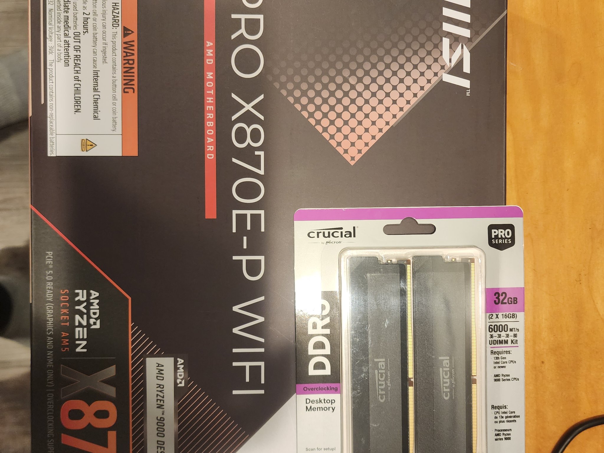 MSI x870e-P + 32GB RAM