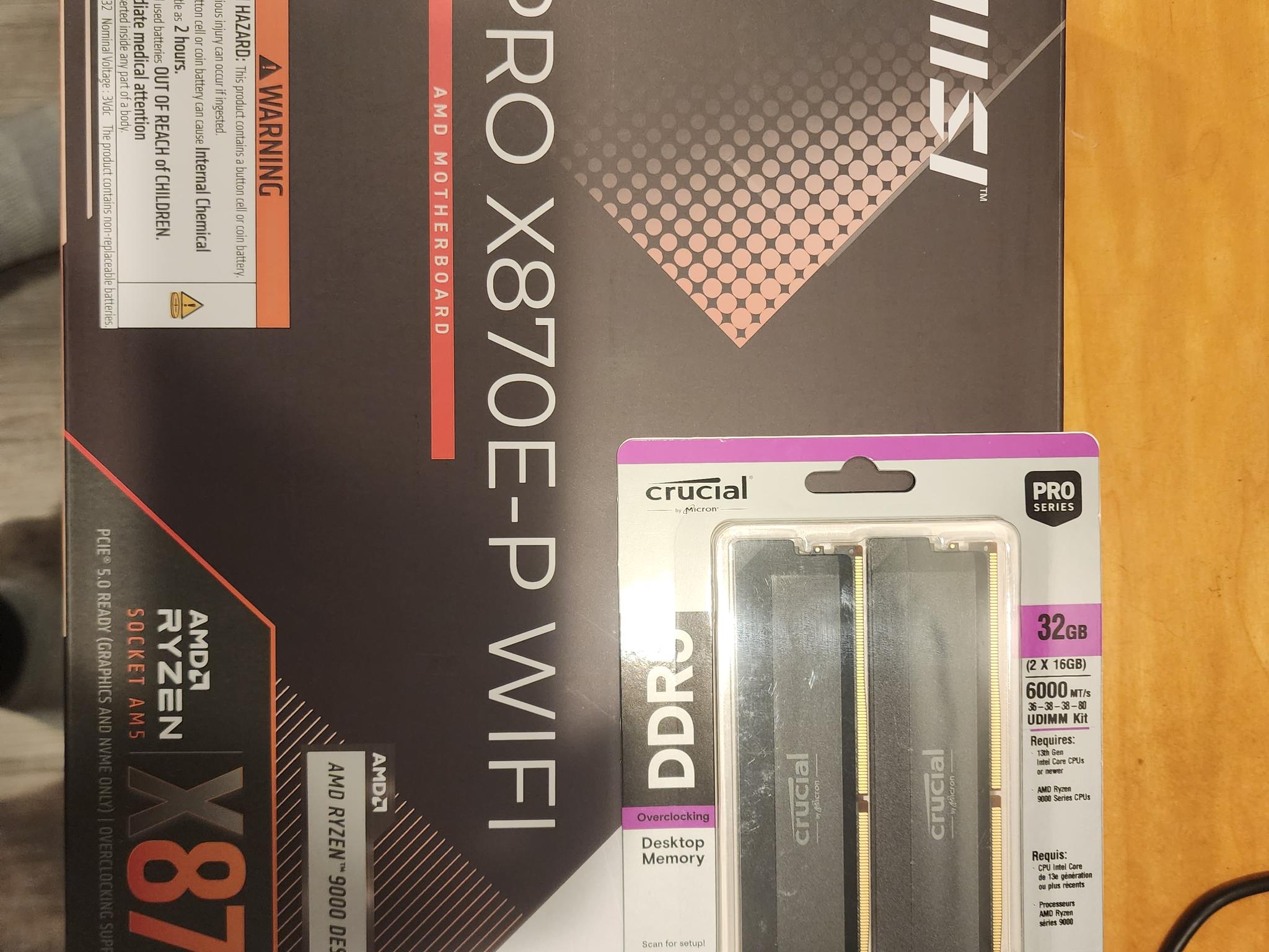 MSI x870e-P + 32GB RAM
