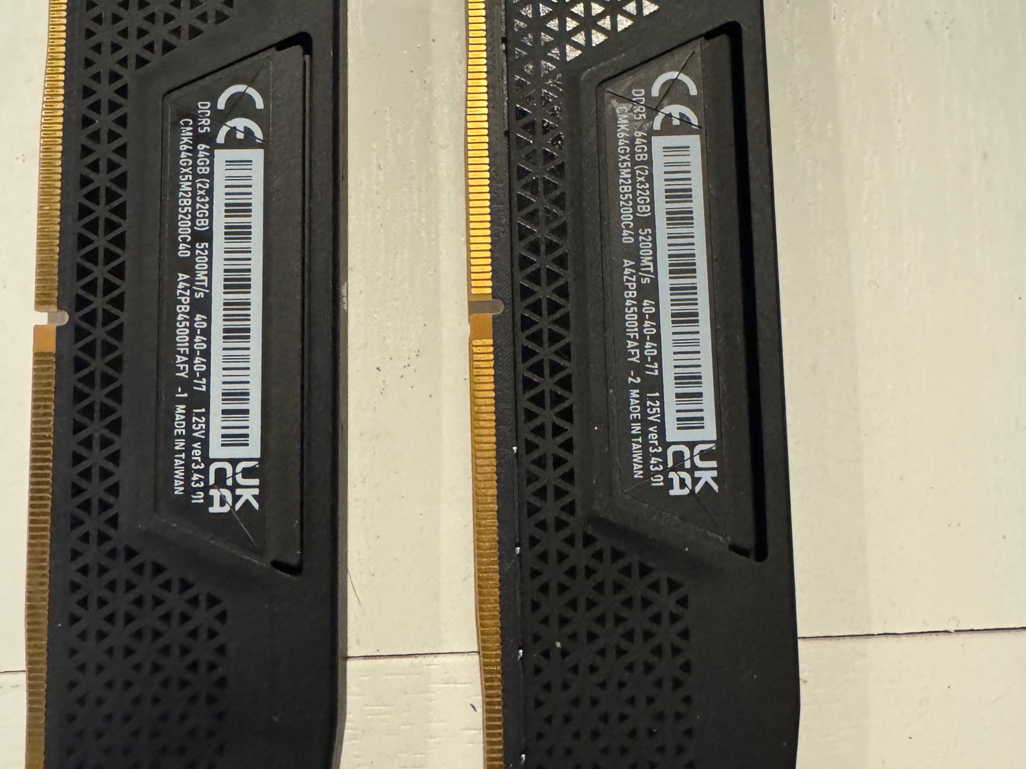 Corsair Vengeance DDR5 64GB (2×32GB) 5200MHz CL40 – Used Once