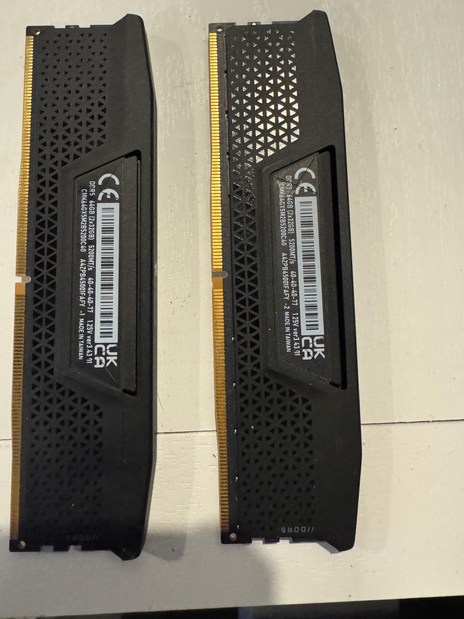 Corsair Vengeance DDR5 64GB (2×32GB) 5200MHz CL40 – Used Once
