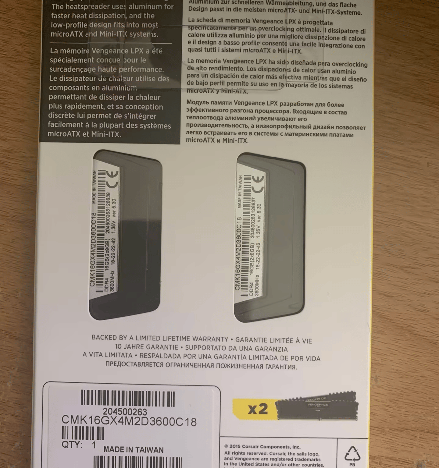 Corsair 16 GB Vengeance LPX RAM 3600 MHz CL18