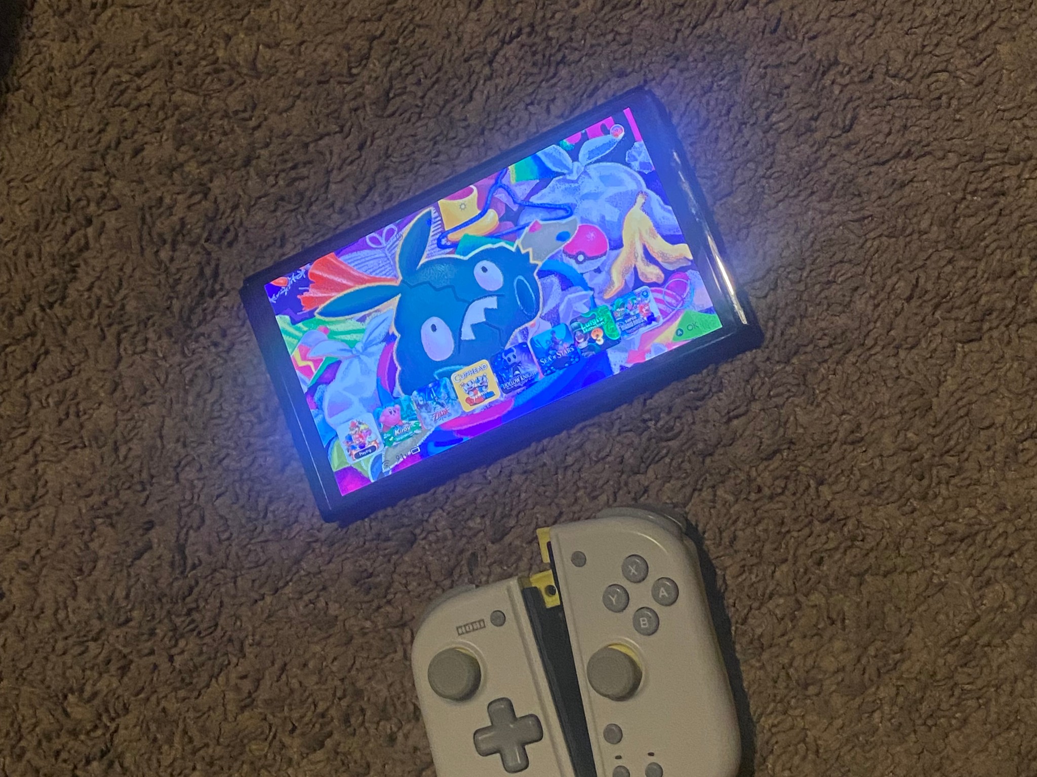 Nintendo Switch OLED RP2040 PICOFLY w/ Hori Split Pad Pro, Charger and 512gb sd card