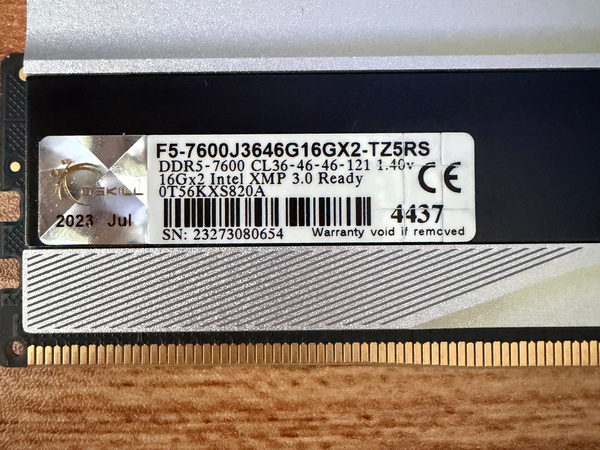 Trident Z5 Intel XMP DDR5 32gb 7600 cl36