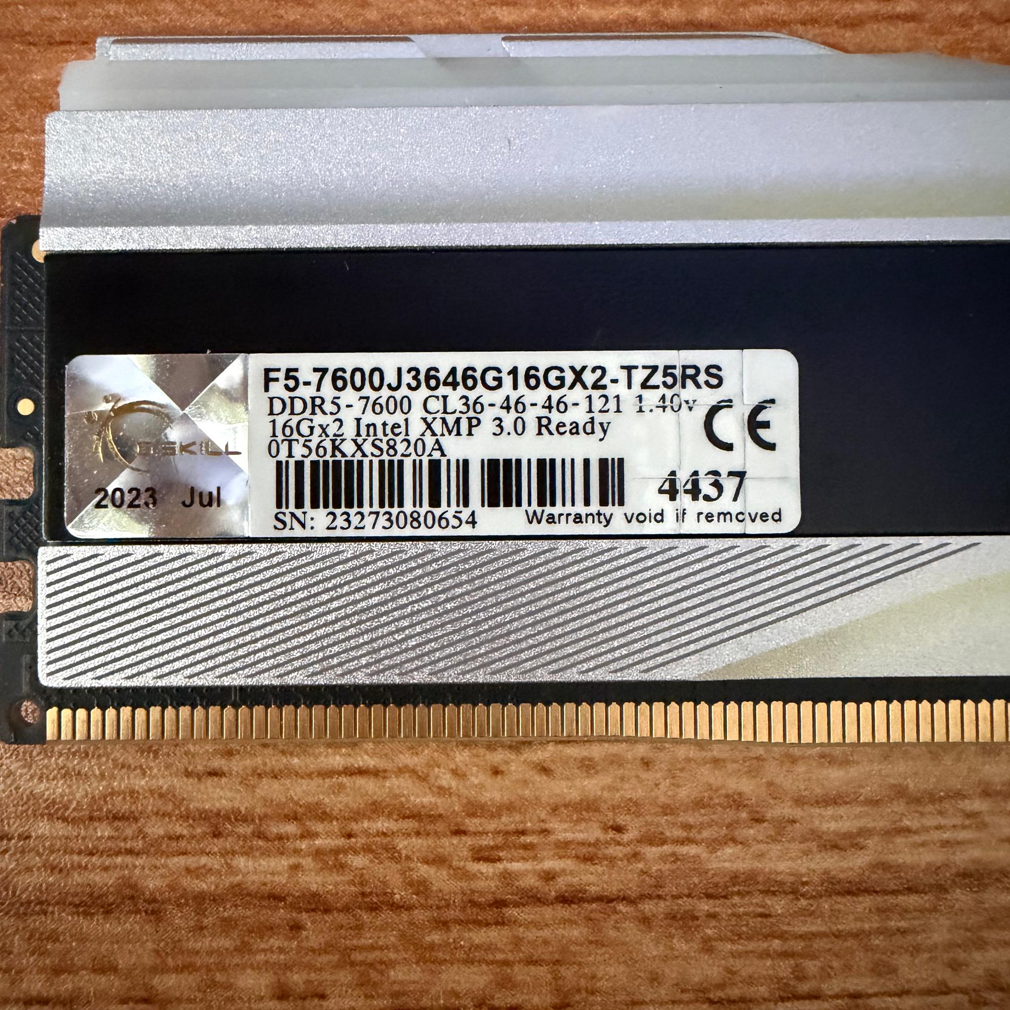 Trident Z5 Intel XMP DDR5 32gb 7600 cl36
