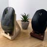 Minimalist Wood PLA Mouse Stand, Cork Lined, Gaming Desk Accessory (3D Printed)