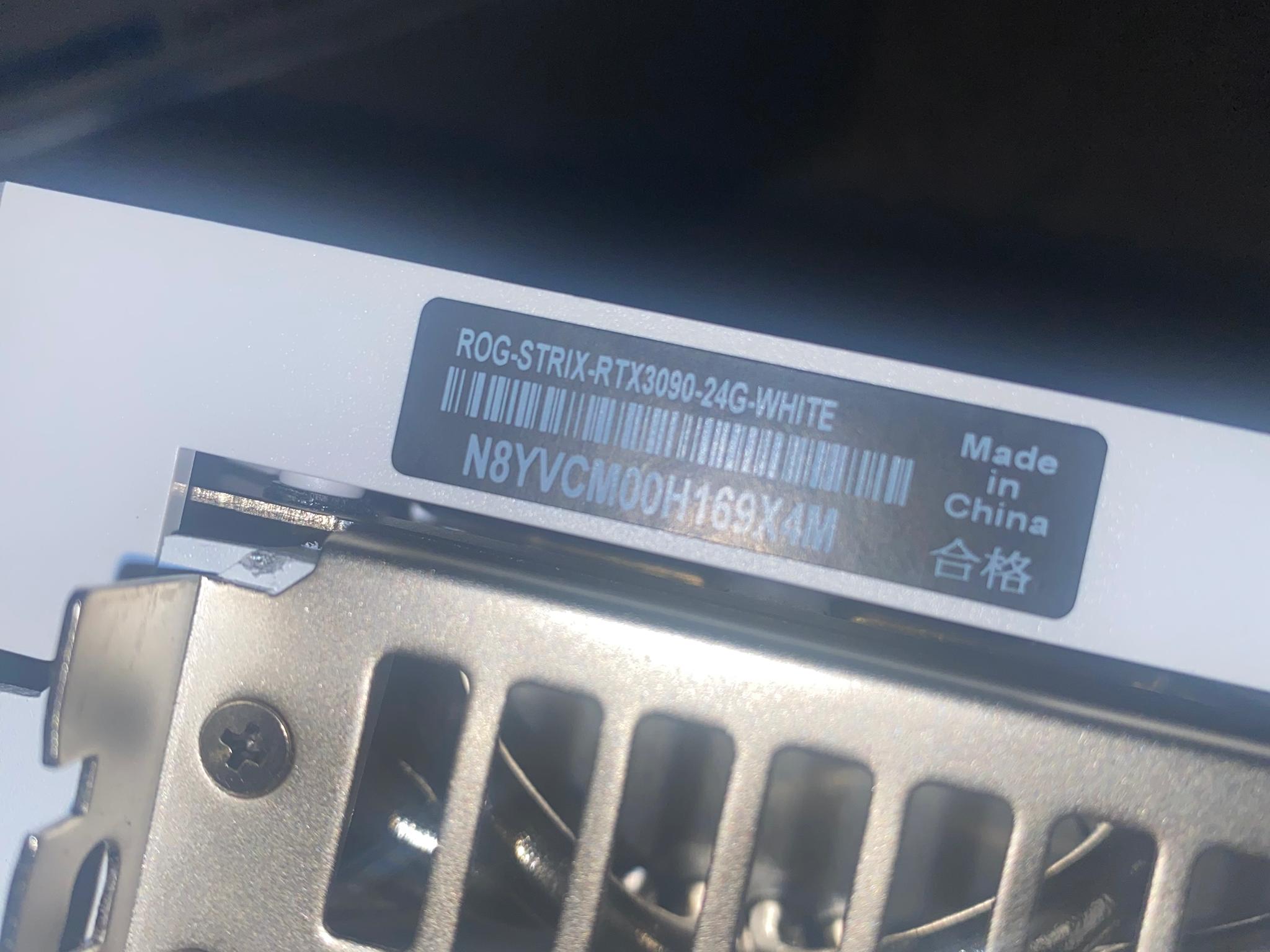 ASUS ROG STRIX RTX3090 24gb WHITE OC GPU