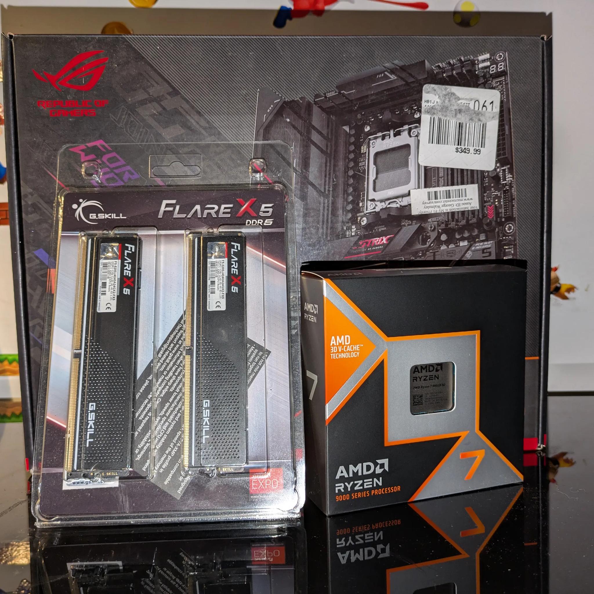 🔥🔥BNIB Ryzen 7 9800X3D|ASUS ROG Strix B650E-E|48GB DDR5-5200 Combo w/ warranty🔥🔥