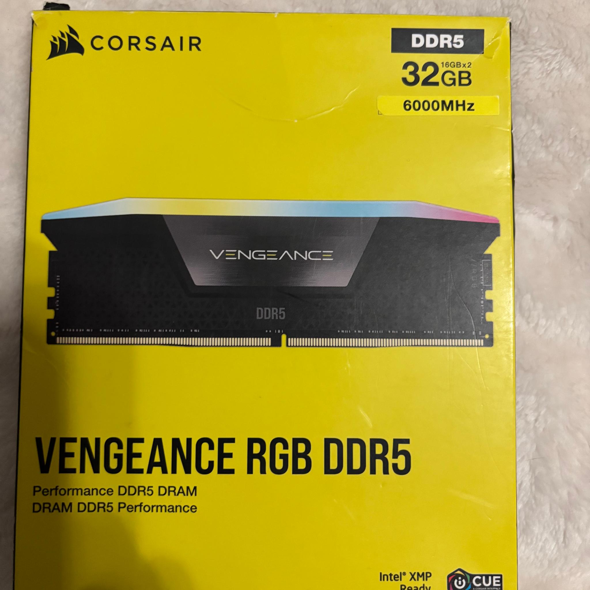 Corsair Vengeance RGB DDR5 32GB (2x16GB) Cl 36 6000MT/s  DIMM RGB Lighting RAM