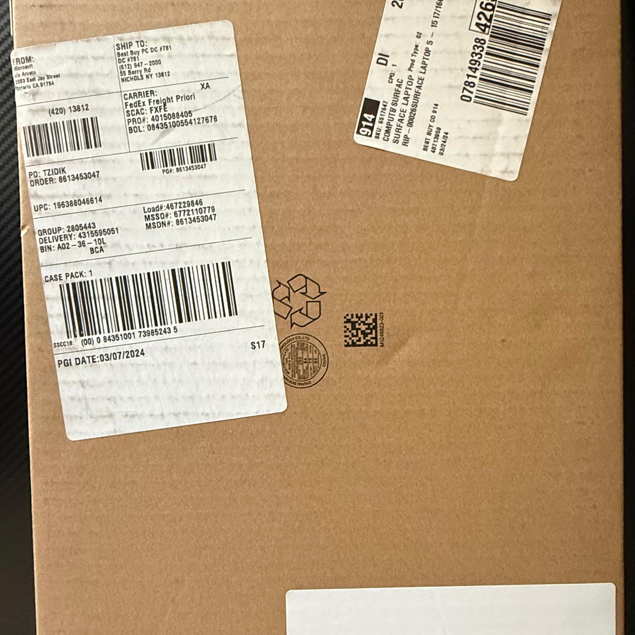 Microsoft Surface Laptop 5 , 15,IntelCore i7,16GB,512GB,Black New factory sealed
