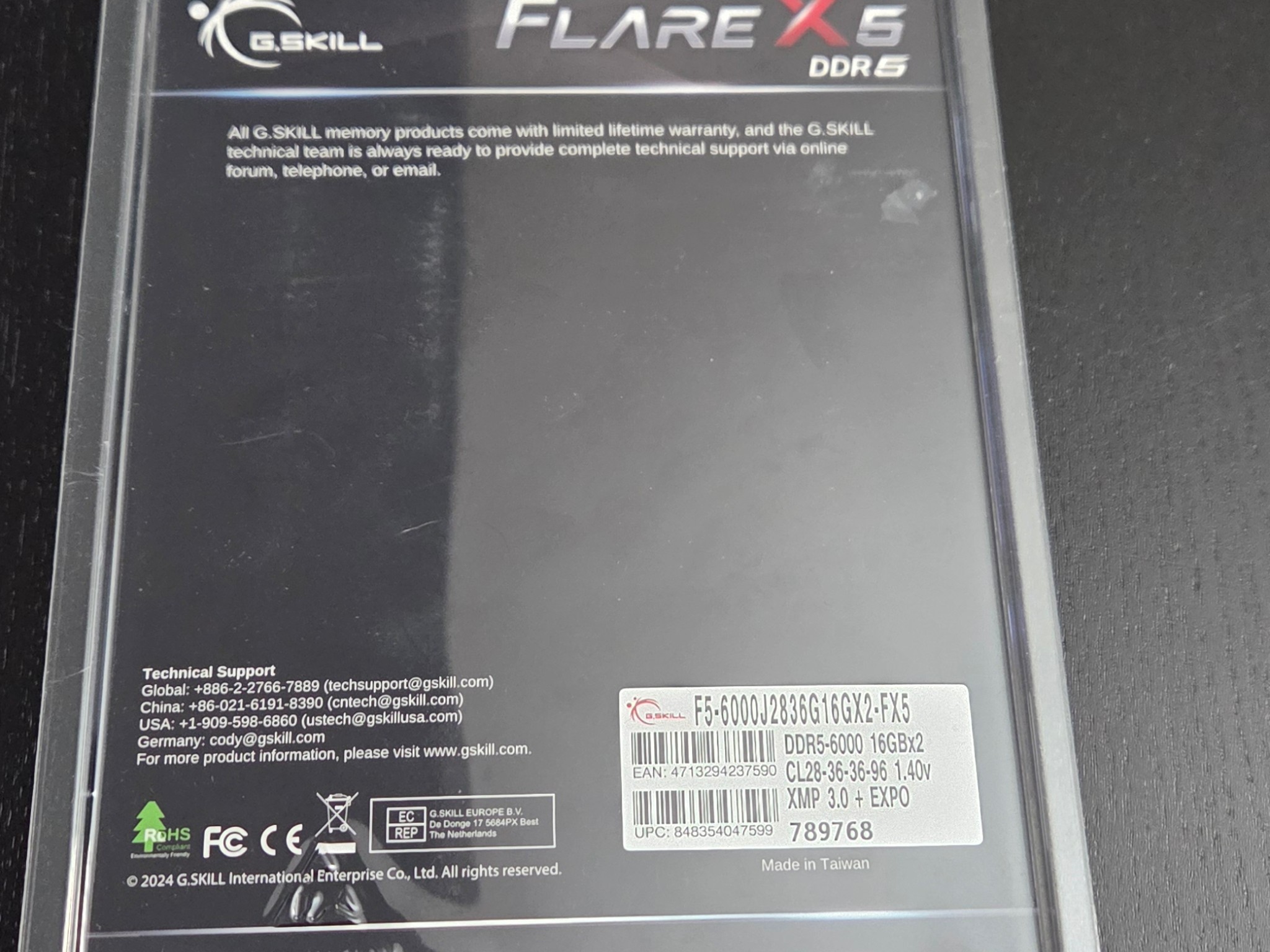 Asus ROG Strix B650e-f , AMD 7800X3D Gskill DDR5 6000 CL28