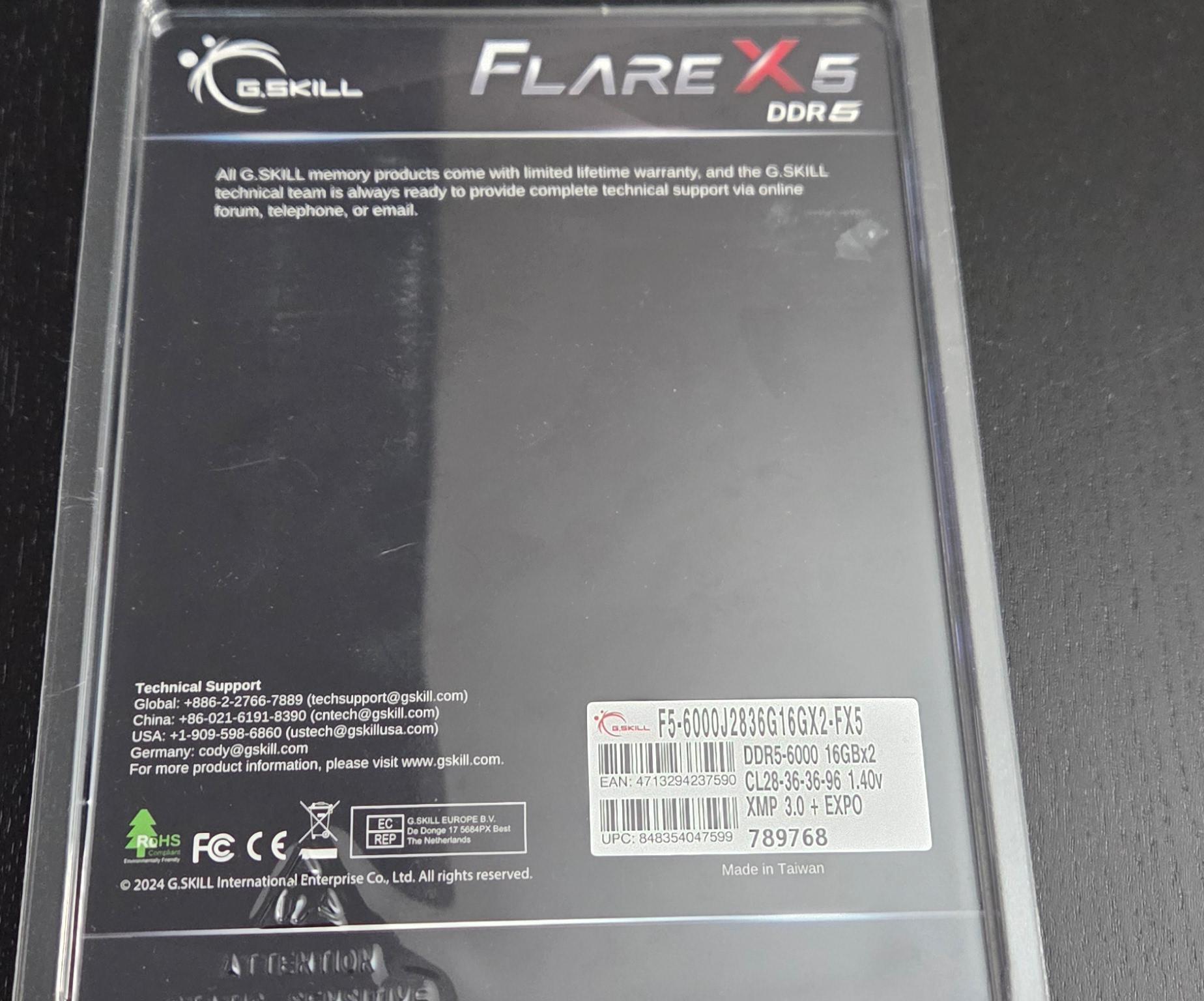 Asus ROG Strix B650e-f , AMD 7800X3D Gskill DDR5 6000 CL28