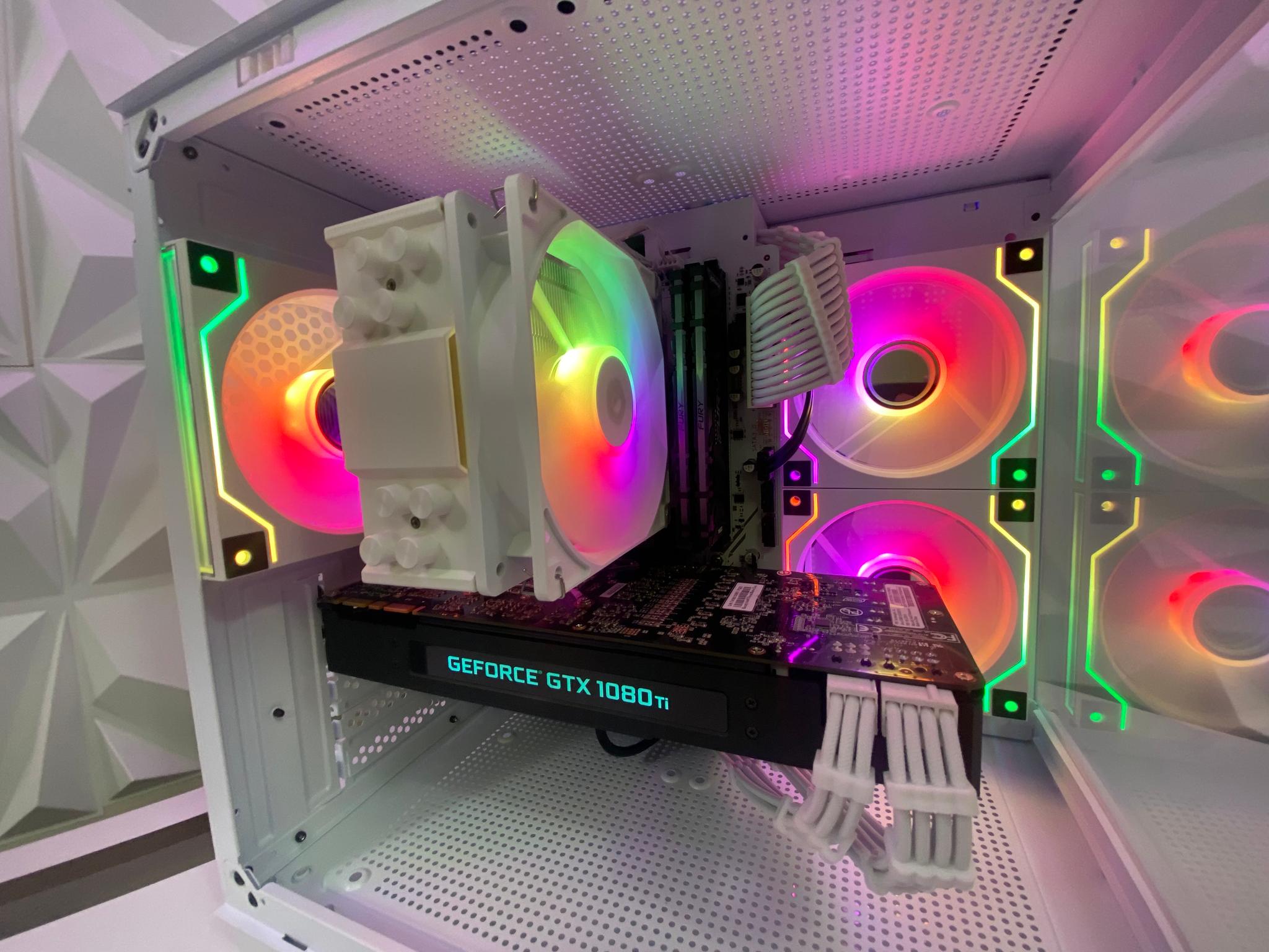 🎅🎅 White Elite Build – Ryzen 5 3600 + GTX 1080 Ti 11GB | 1080p/1440p High FPS Ready