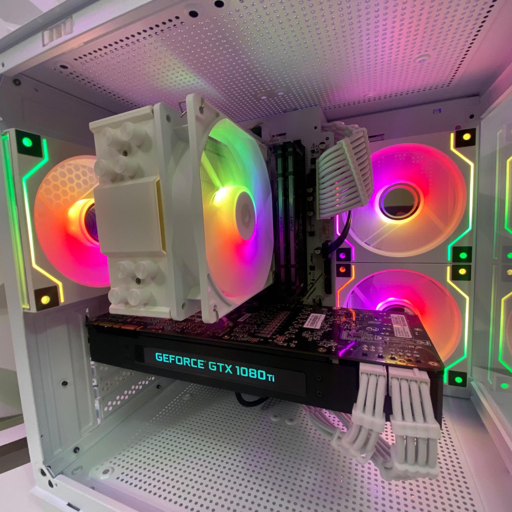 🎅🎅 White Elite Build – Ryzen 5 3600 + GTX 1080 Ti 11GB | 1080p/1440p High FPS Ready