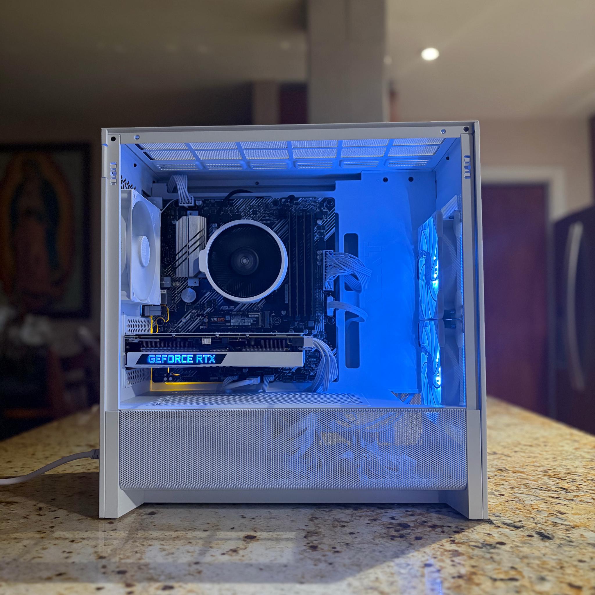 White Gaming PC | RTX 3060TI 8GB | RYZEN 5 5500 | 16GB RAM | 500GB NVME SSD | Wi-Fi + Bluetooth