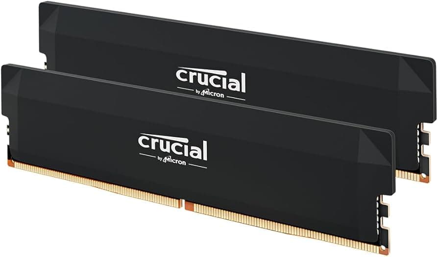 NEW! 64GB 2x32GB Crucial Pro DDR5-6400 CL40 Memory Kit Black