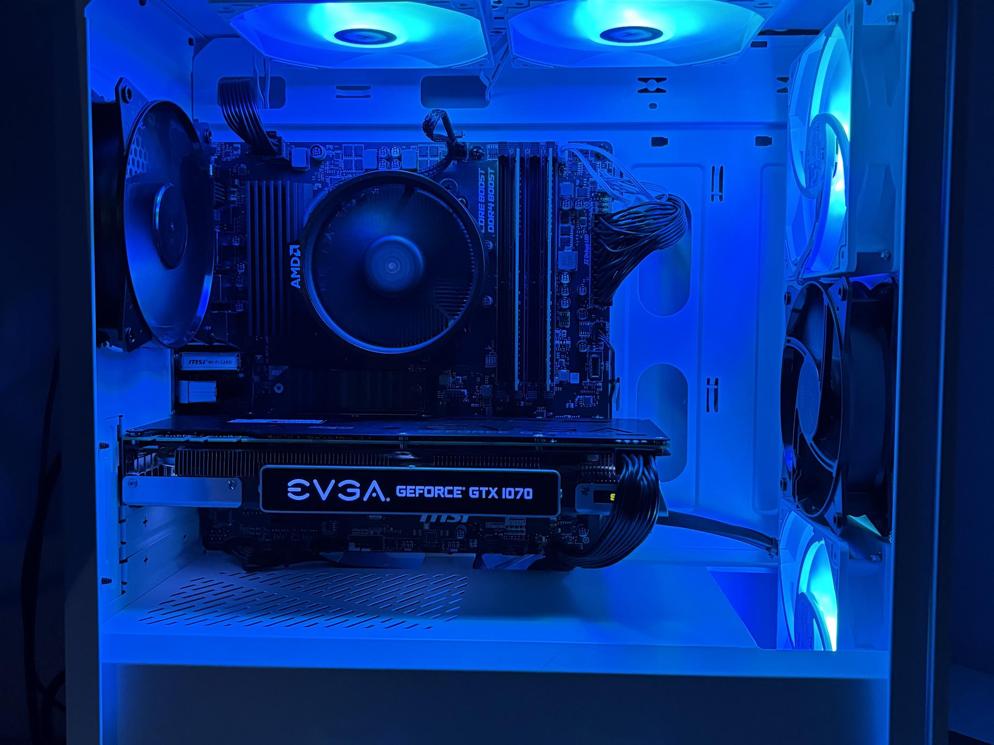 White & Black PC - Ryzen 3100 | GTX 1070 | 16GB DDR4 | 1TB NVMe SSD | WIFI 6E + BT 5.3 | Win11