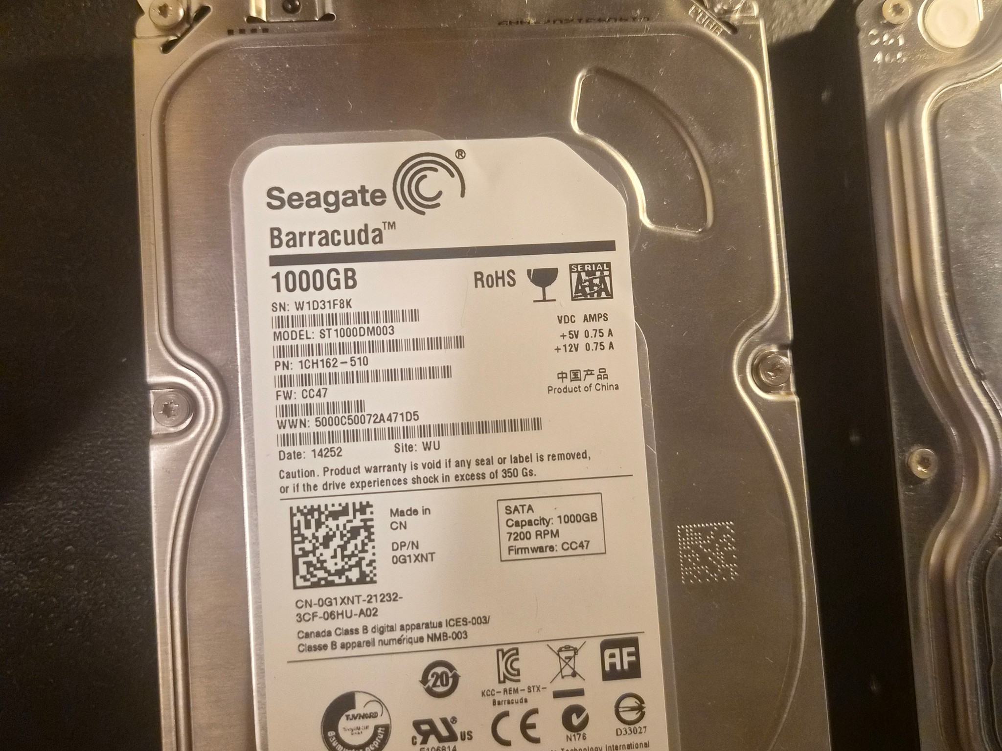 Seagate Barracuda 1TB SATA HDD