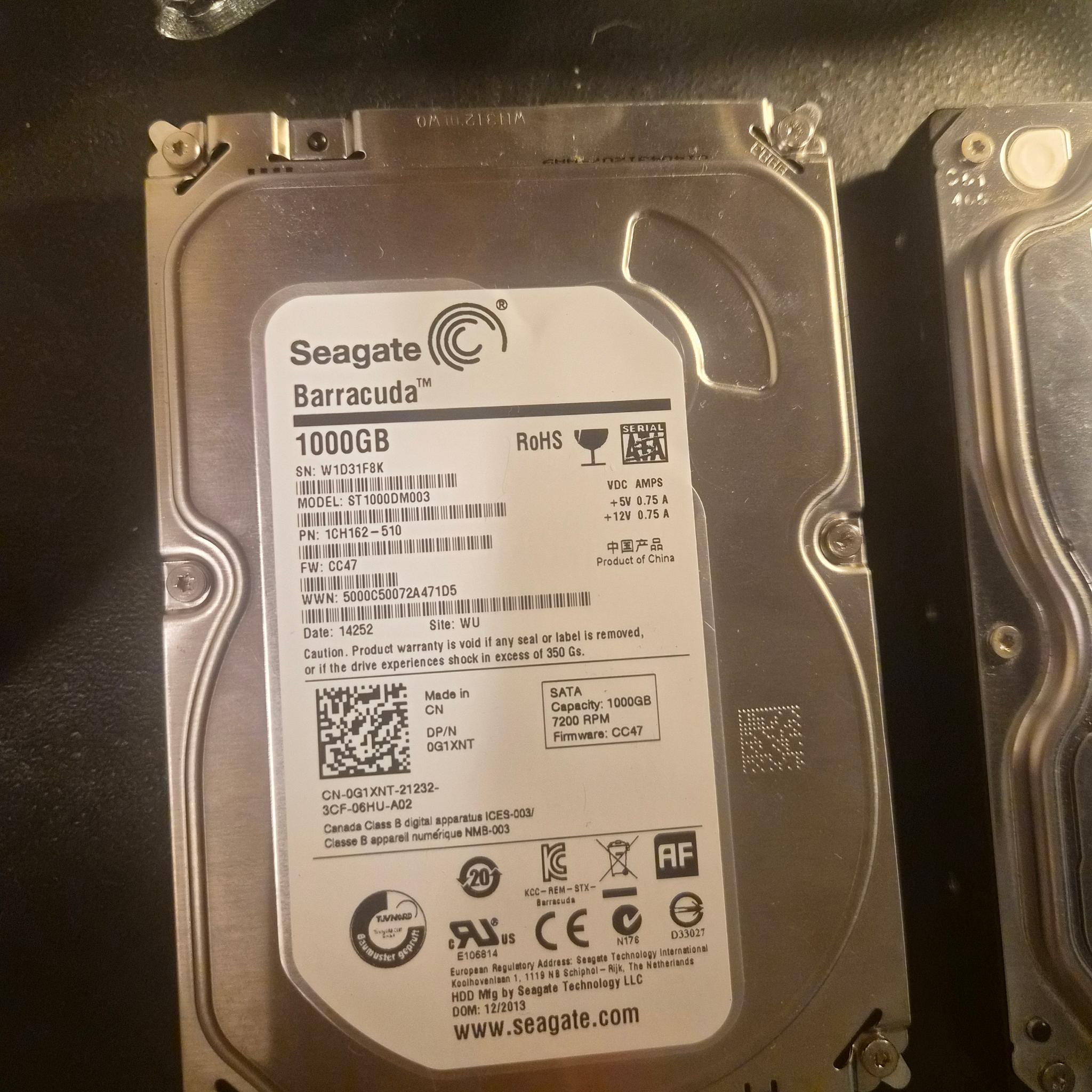Seagate Barracuda 1TB SATA HDD