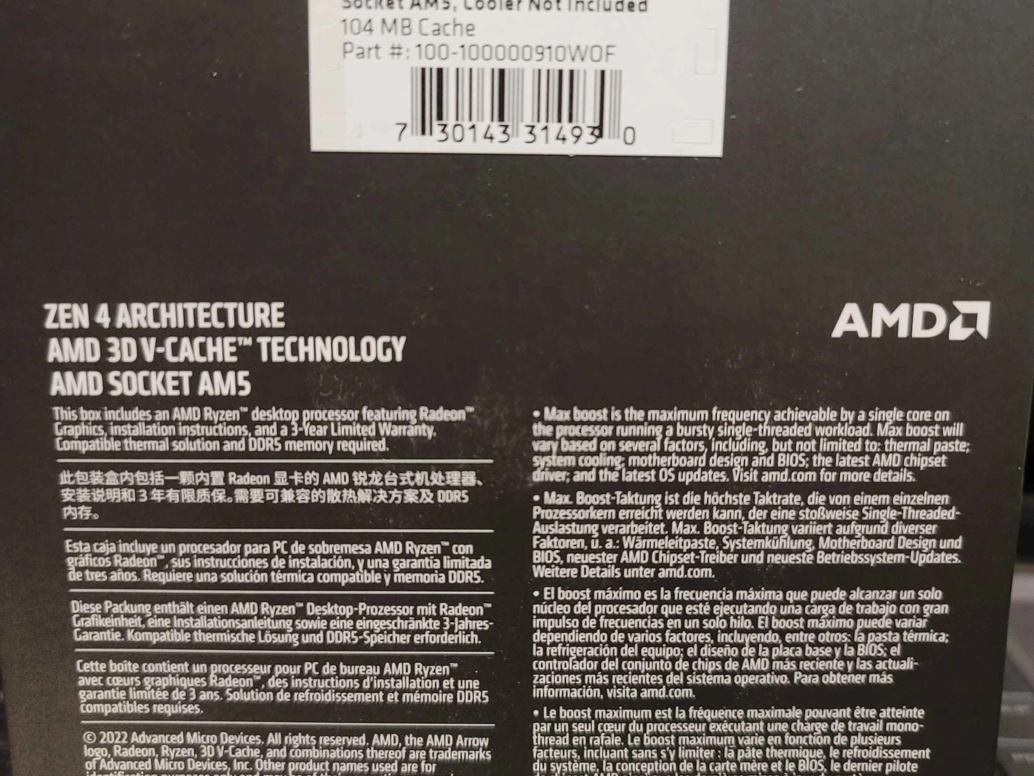 NEW Never opened AMD Ryzen 7 7800X3D