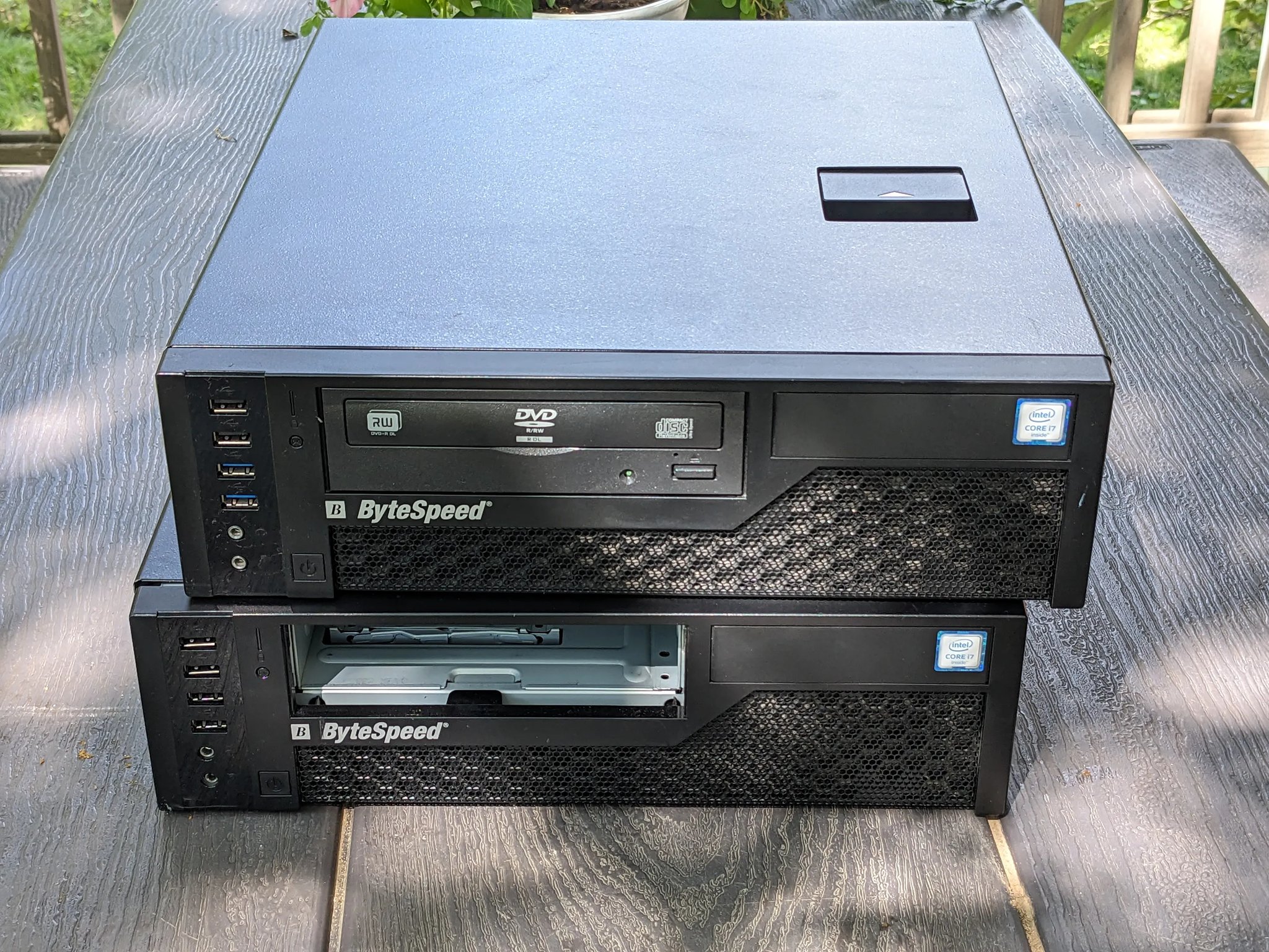 Two Slim PC cases! Both w/ 300W PSU and case fan! And, there is more: One optical drive!