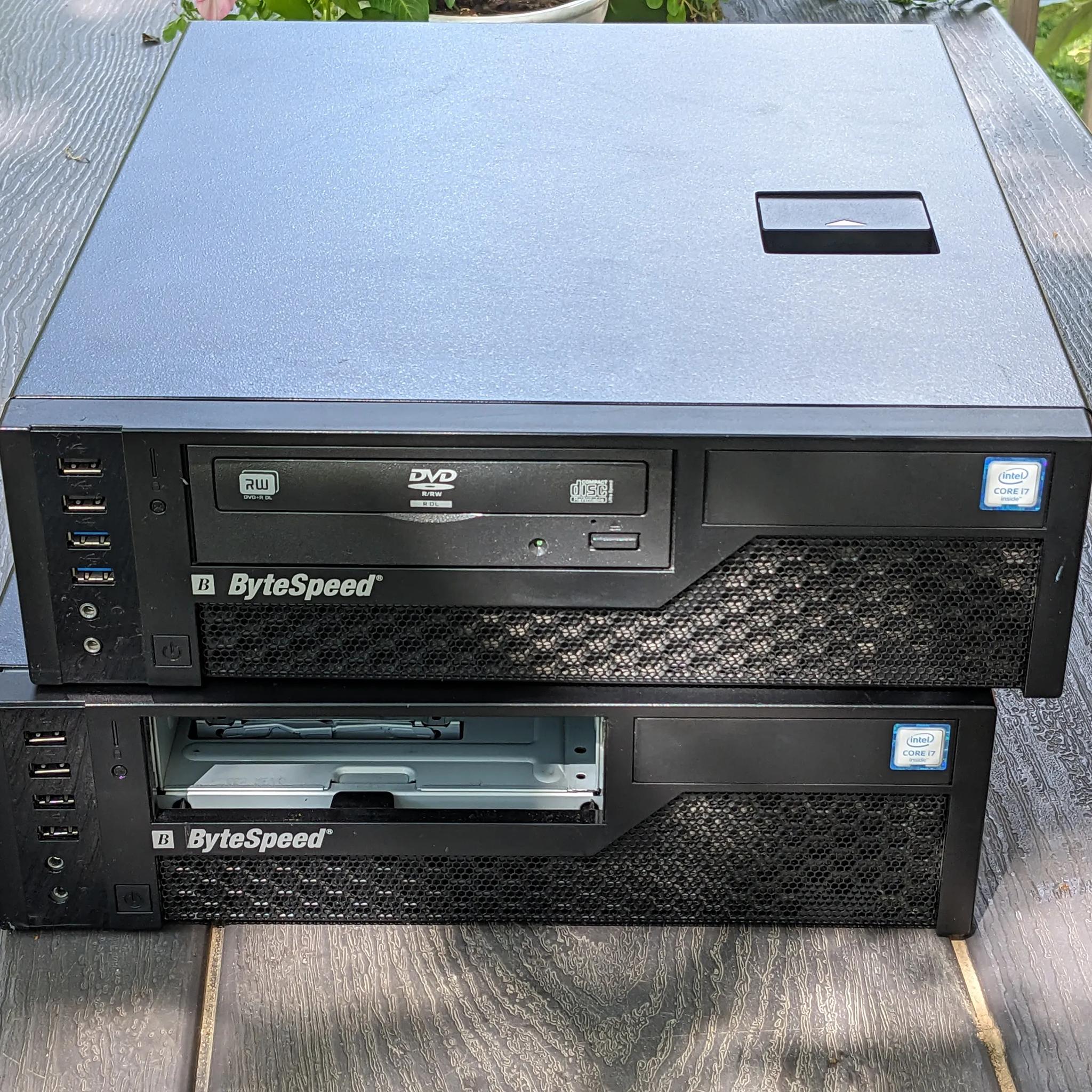 Two Slim PC cases! Both w/ 300W PSU and case fan! And, there is more: One optical drive!