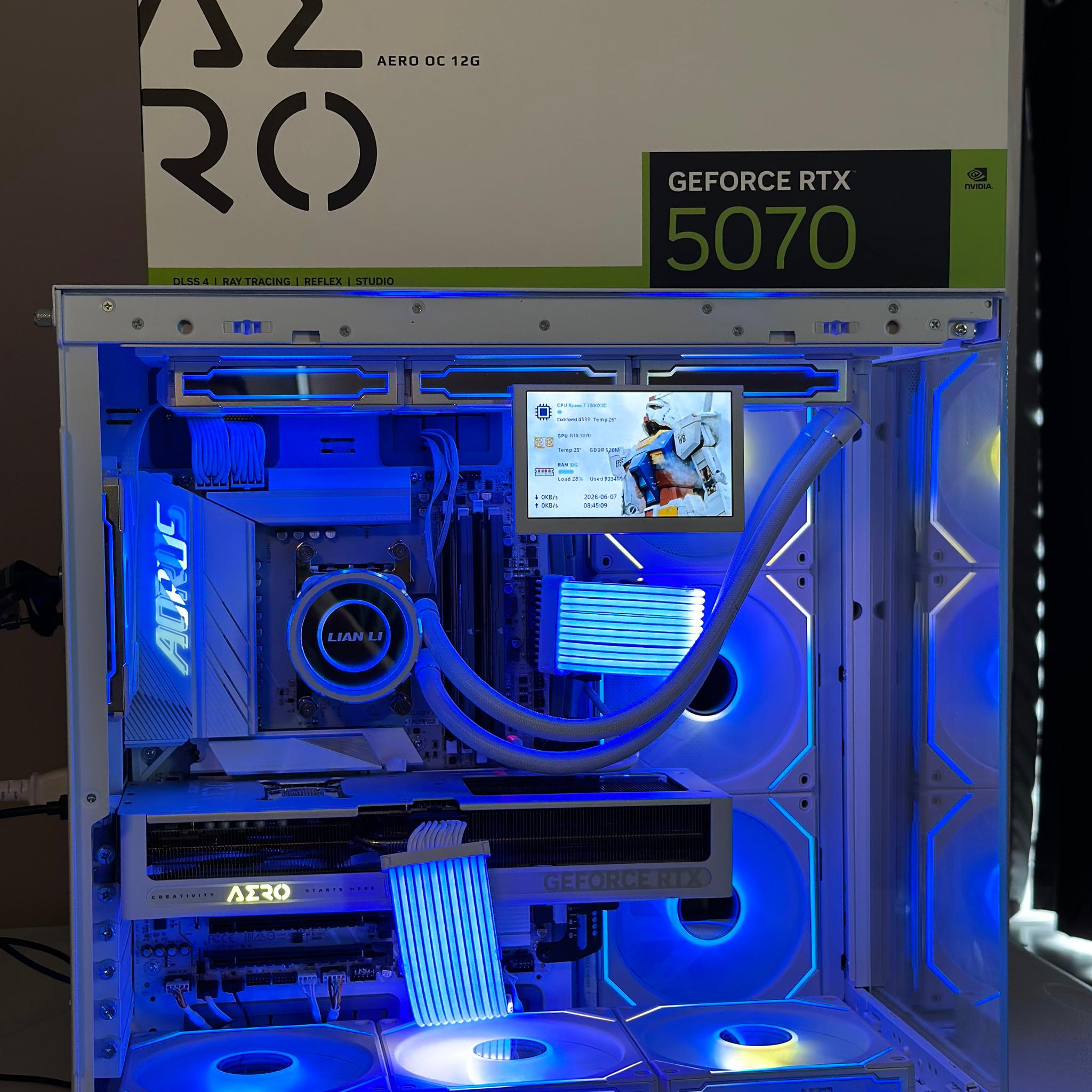 Premium white PC: RTX 5070 Aero, 7800X3D, 32GB DDR5 CL30, 1TB SSD,