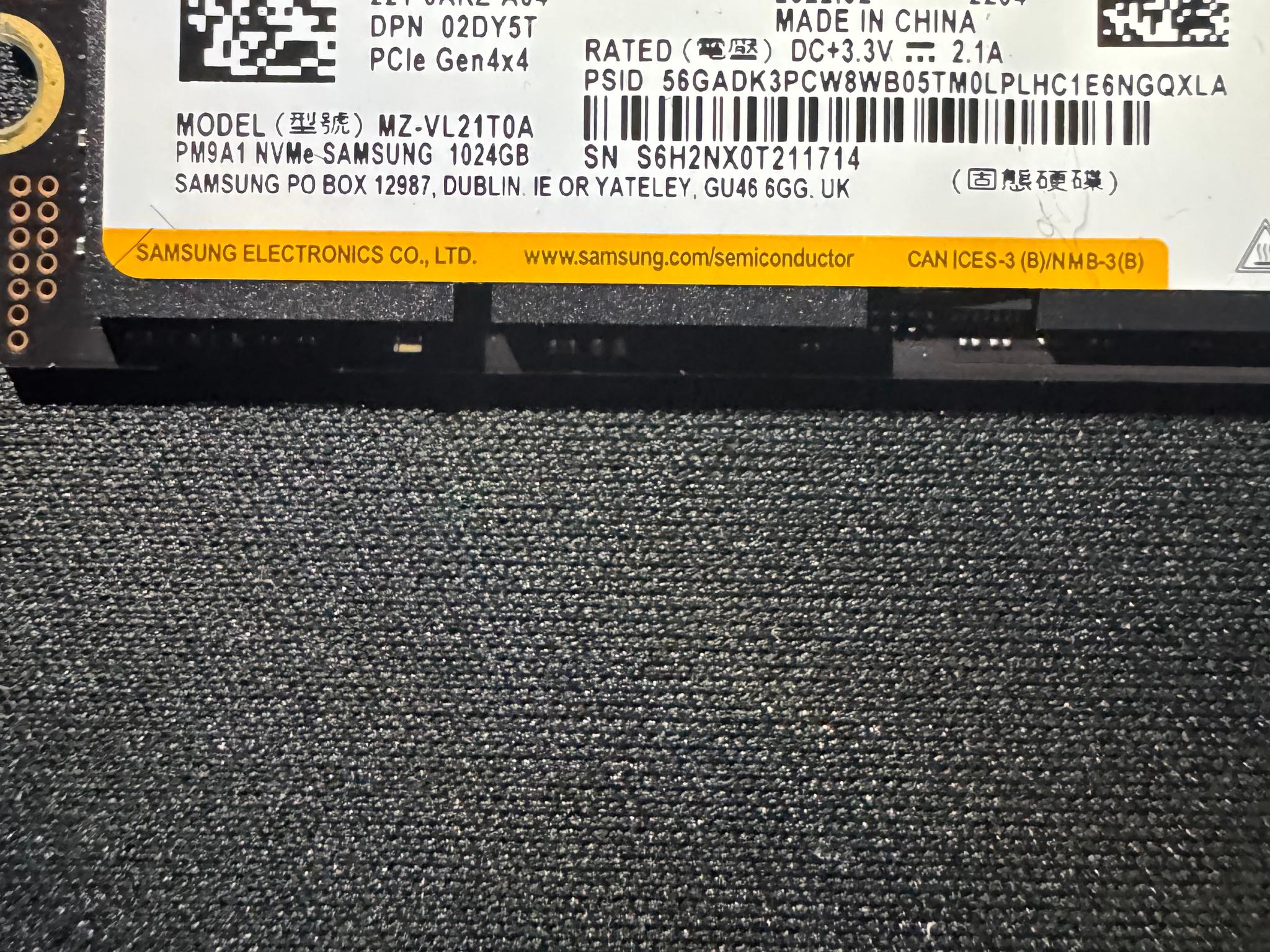 Samsung PM9A1 1TB NVMe PCIe Gen4x4 SSD