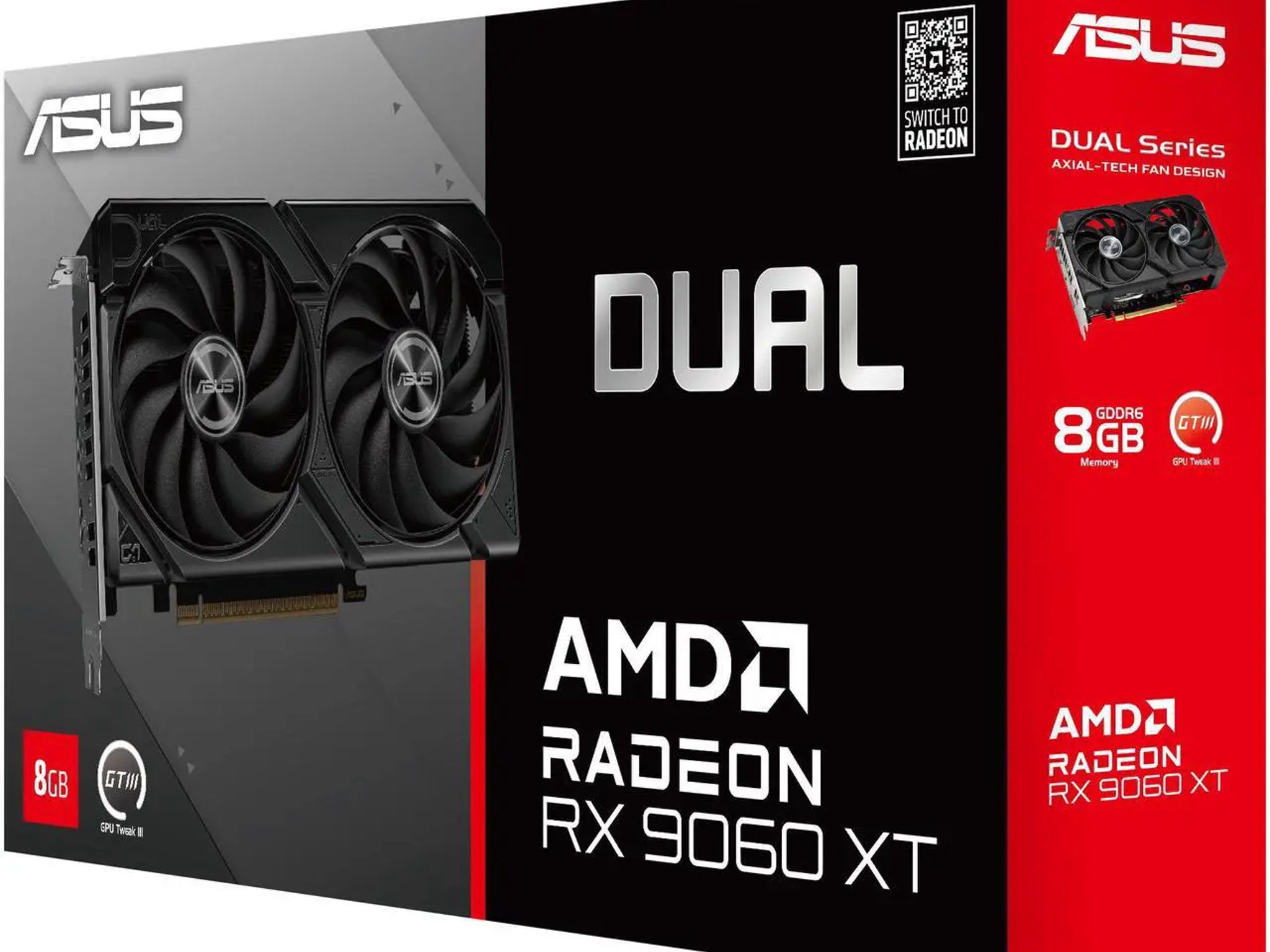 ASUS Dual Radeon RX 9060 XT 8GB 128-Bit GDDR6 PCI Express 5.0 Graphics Card DUAL-RX9060XT-8G