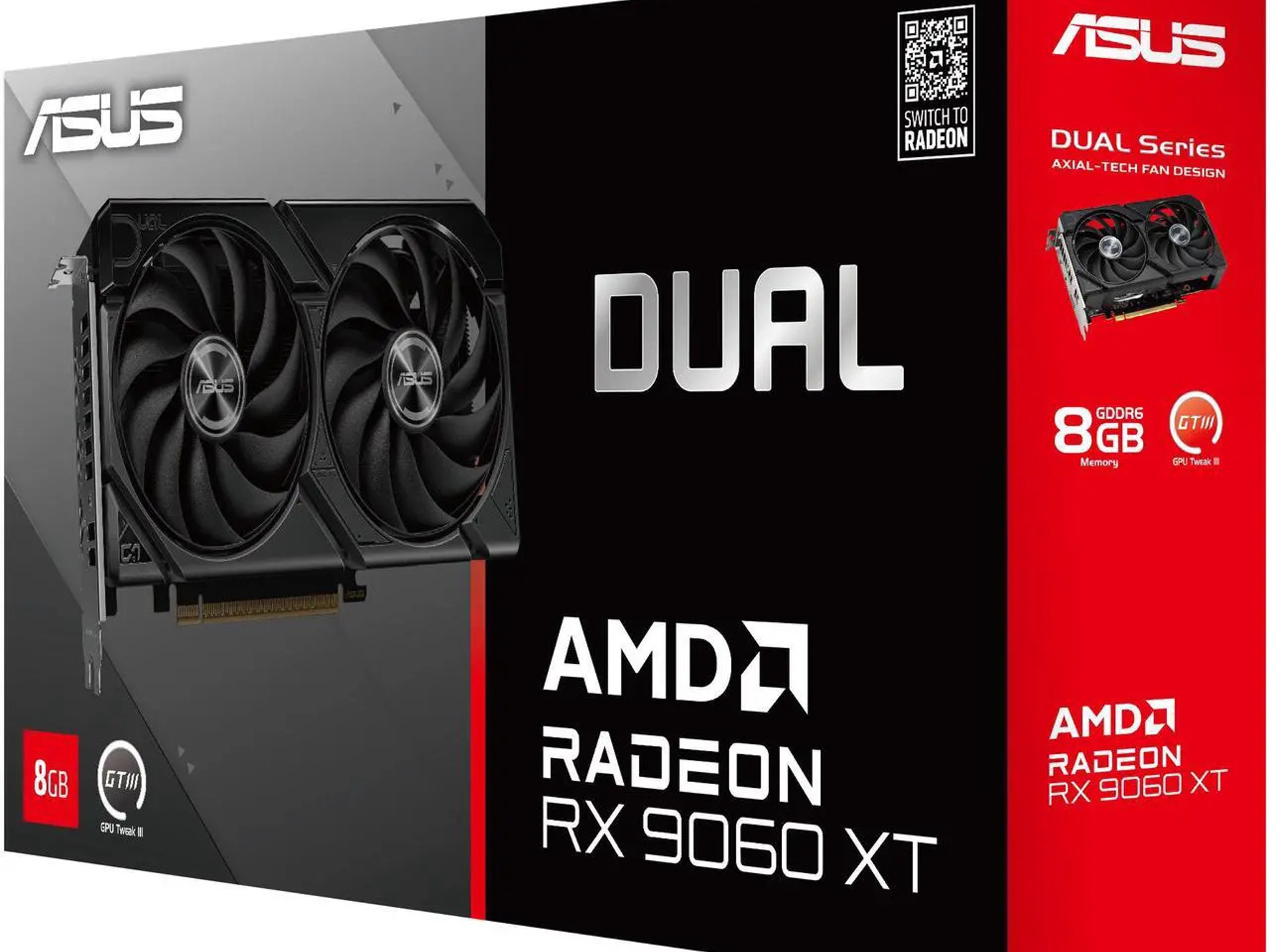 ASUS Dual Radeon RX 9060 XT 8GB 128-Bit GDDR6 PCI Express 5.0 Graphics Card DUAL-RX9060XT-8G