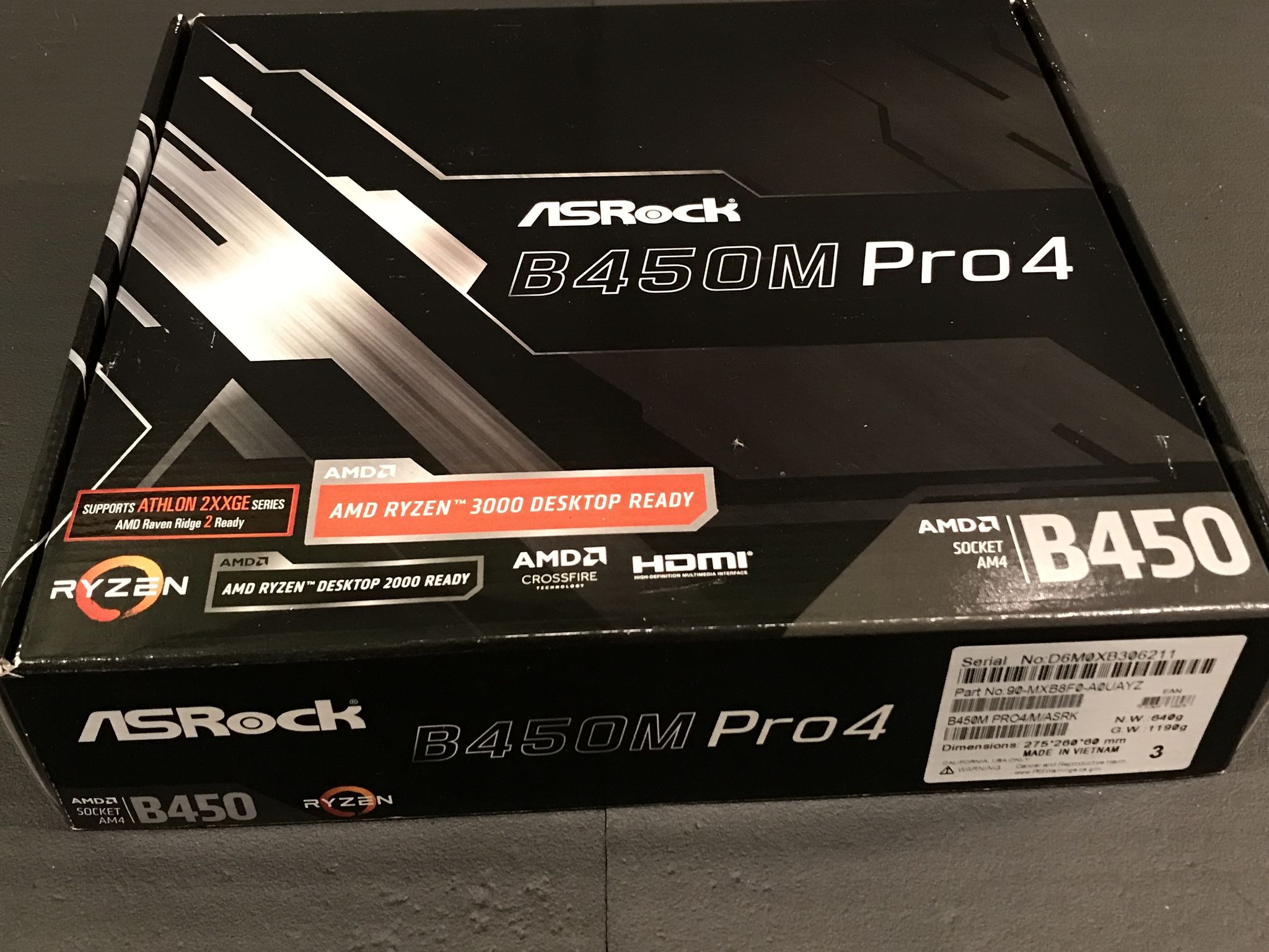 Used ASRock B450M Pro4 Motherboard M-ATX AMD B450 AM4 DDR4