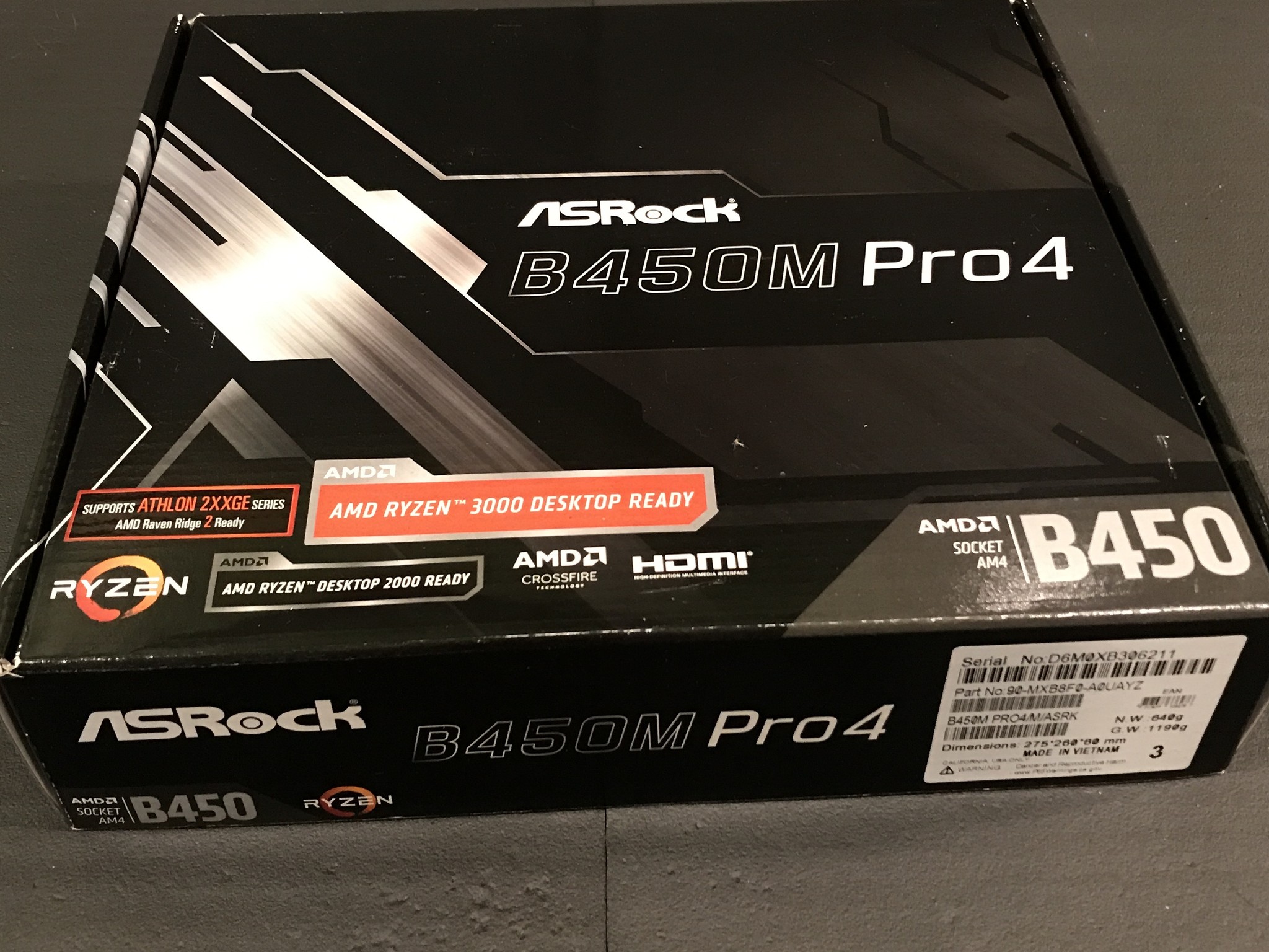 Used ASRock B450M Pro4 Motherboard M-ATX AMD B450 AM4 DDR4