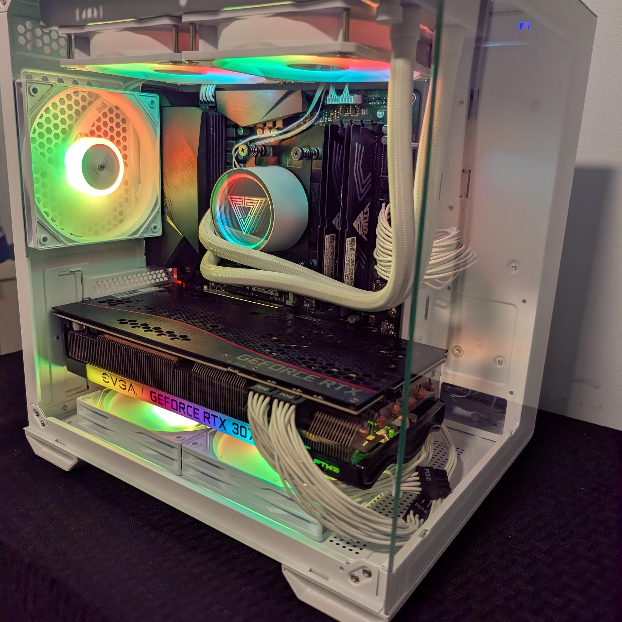 RTX 3070ti-Ryzen 7 5800xt-32GB DDR4 3200-1 TB NVME White Compact Gaming PC