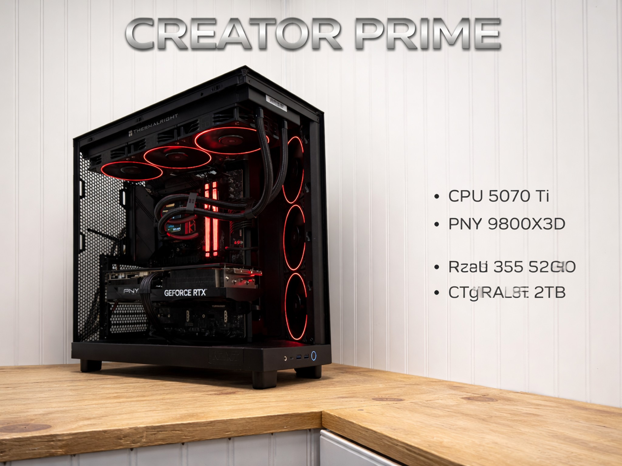 CREATOR PRIME | RTX 5070 Ti 16GB |Ryzen 9800X3D|32GB DDR5 6000 CL32|2TB NVMe+3TB HDD4K/ Workstation