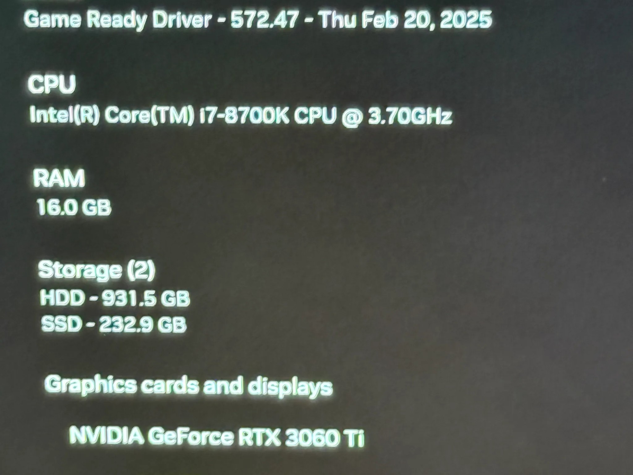 1440P Ultra Gaming PC. 8700k+3060TI Msi +16GB Ram, 256SSD+1TBHD, Corsair Liquid Coo...