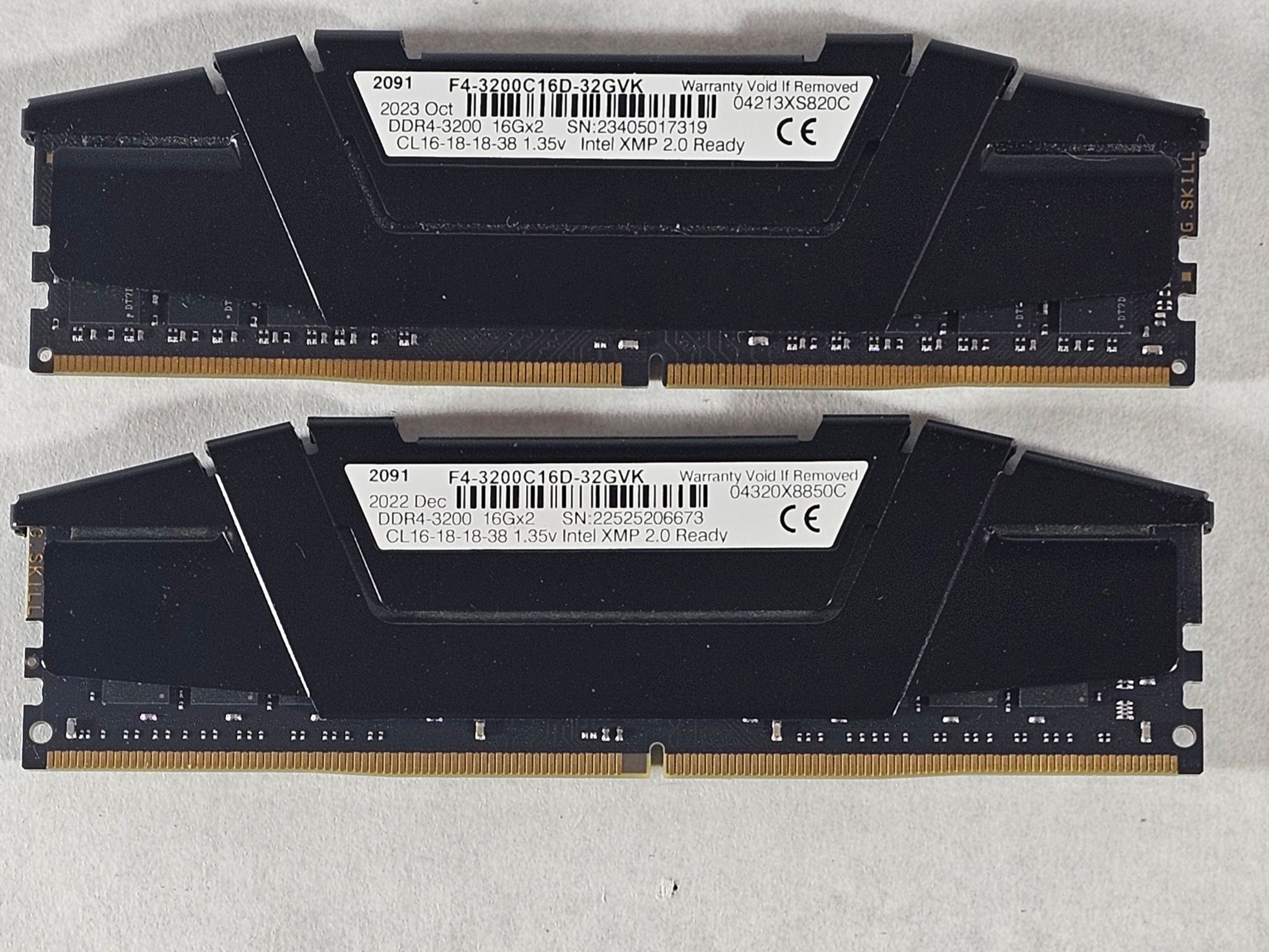 32GB DDR4 (2x16GB) CL16 3200MT/s G.Skill Ripjaws V