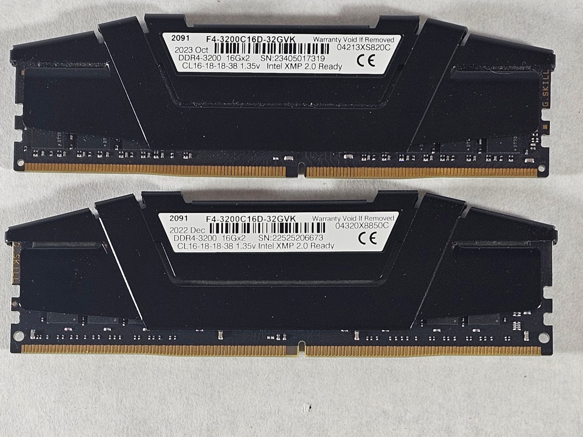 32GB DDR4 (2x16GB) CL16 3200MT/s G.Skill Ripjaws V