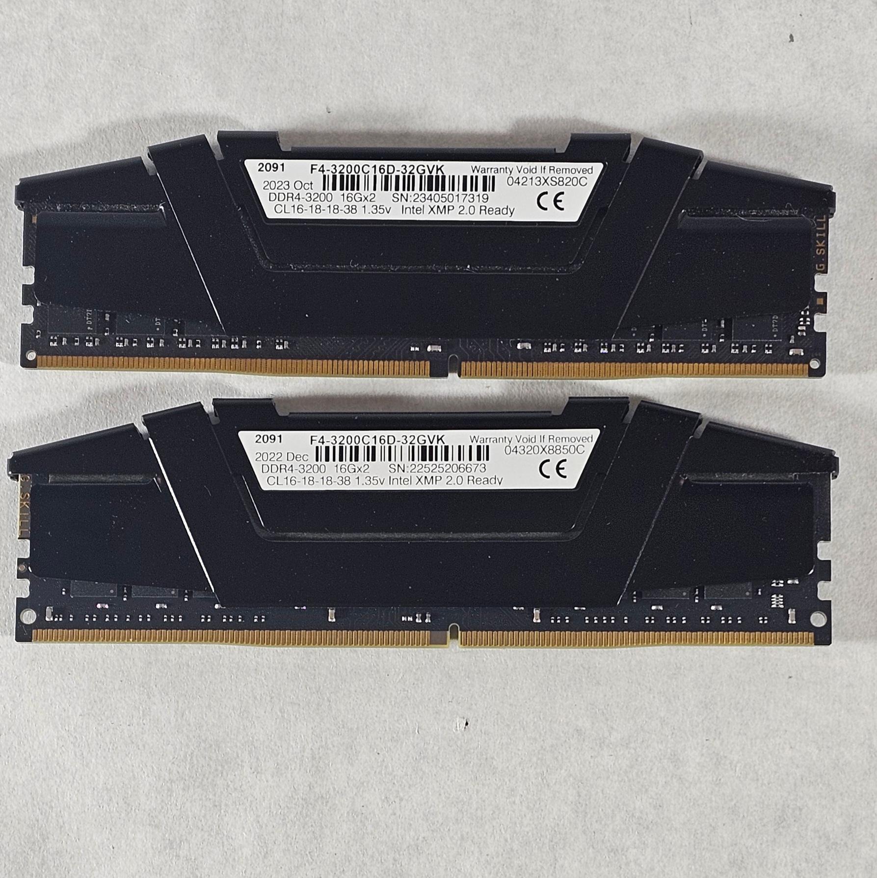 32GB DDR4 (2x16GB) CL16 3200MT/s G.Skill Ripjaws V