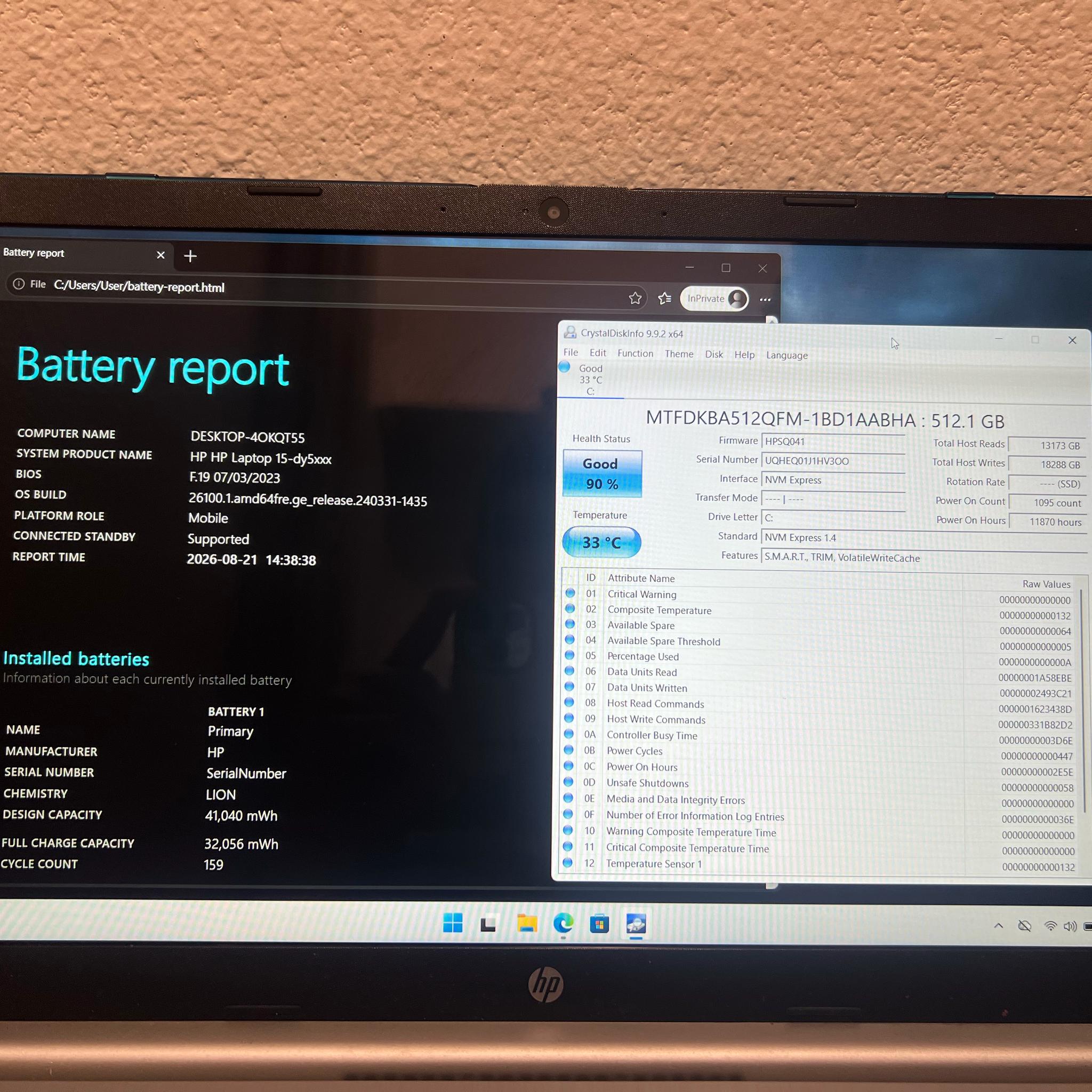 HP 15-dy5073dx - Core i7-1255U - 512GB SSD - 16GB RAM - Case & charger!