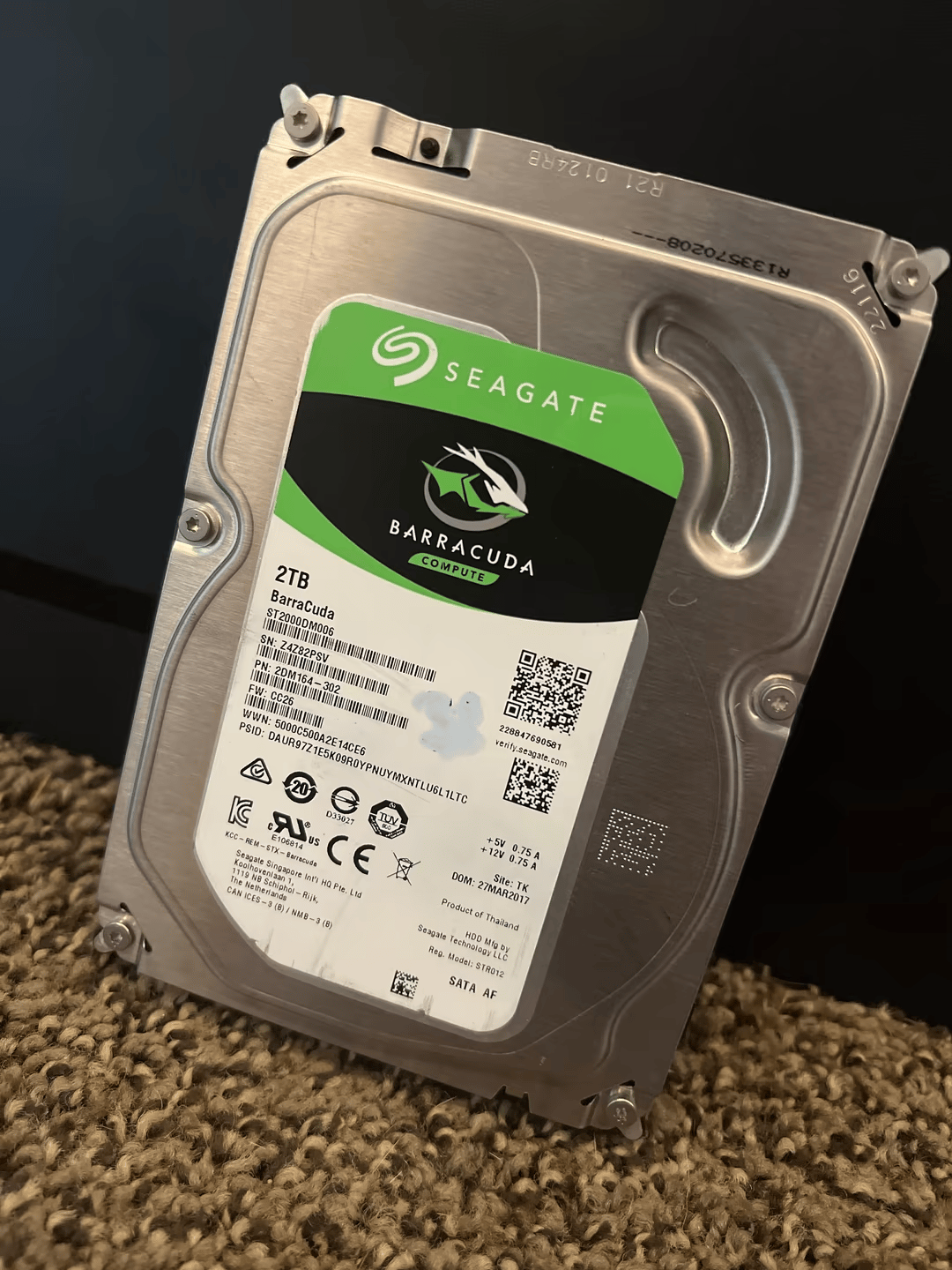 Seagate Barracuda 2TB 3.5” Hard Drive ST2000DM006