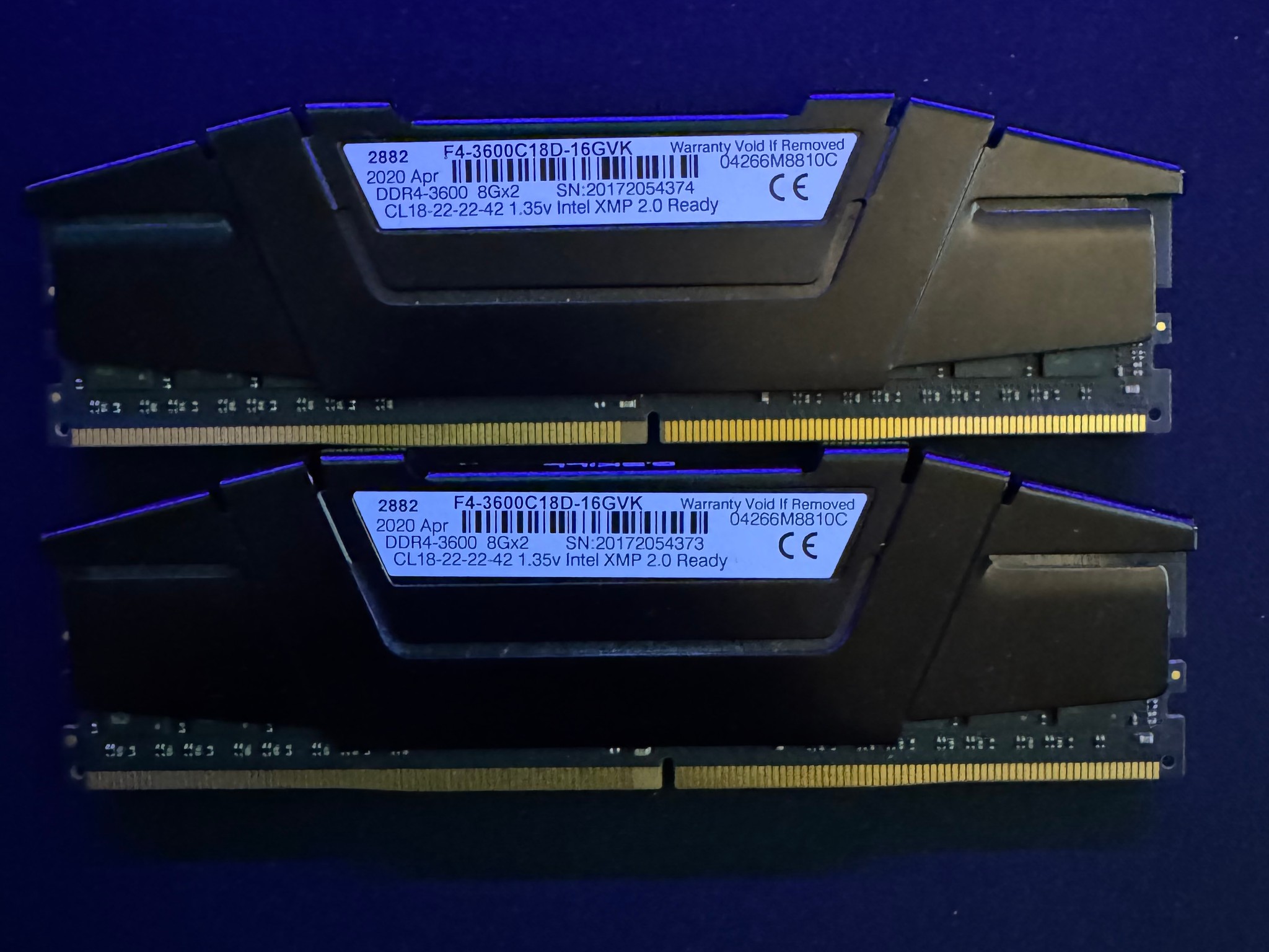 G. SKILL RipJaws V Series 16GB (2 x 8GB) PC4-28800 (DDR4-3600) Memory - F43600C18D16GVK