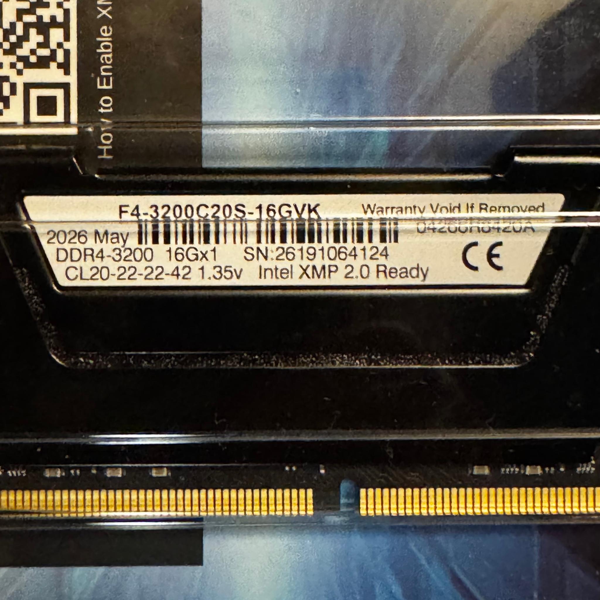 G. SKILL 16GB (16GBx1) (DDR4) Memory (F43200C16S16GVK)