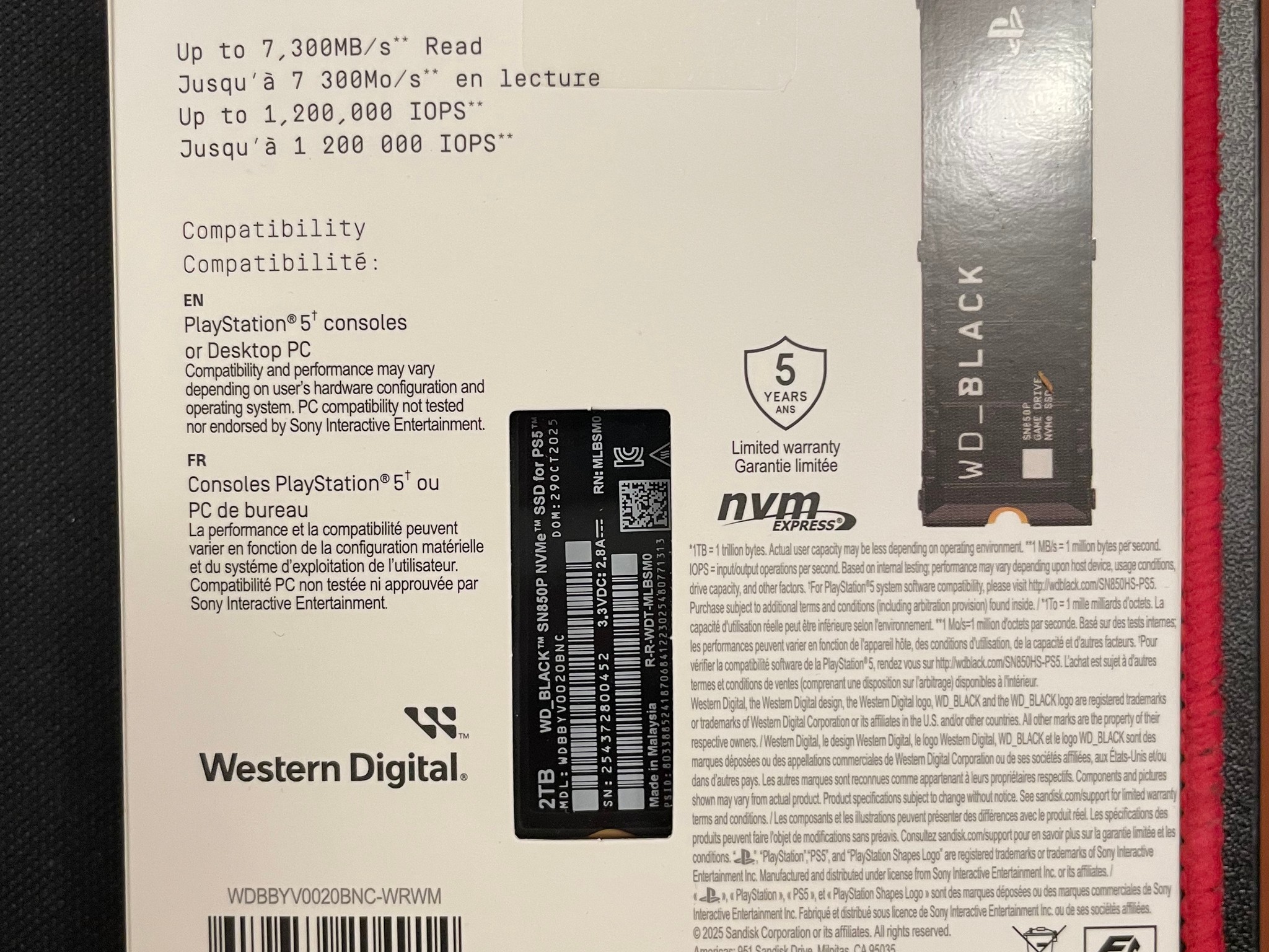 Playstation WD_BLACK SN850P NVMe SSD 2TB with heatsink
