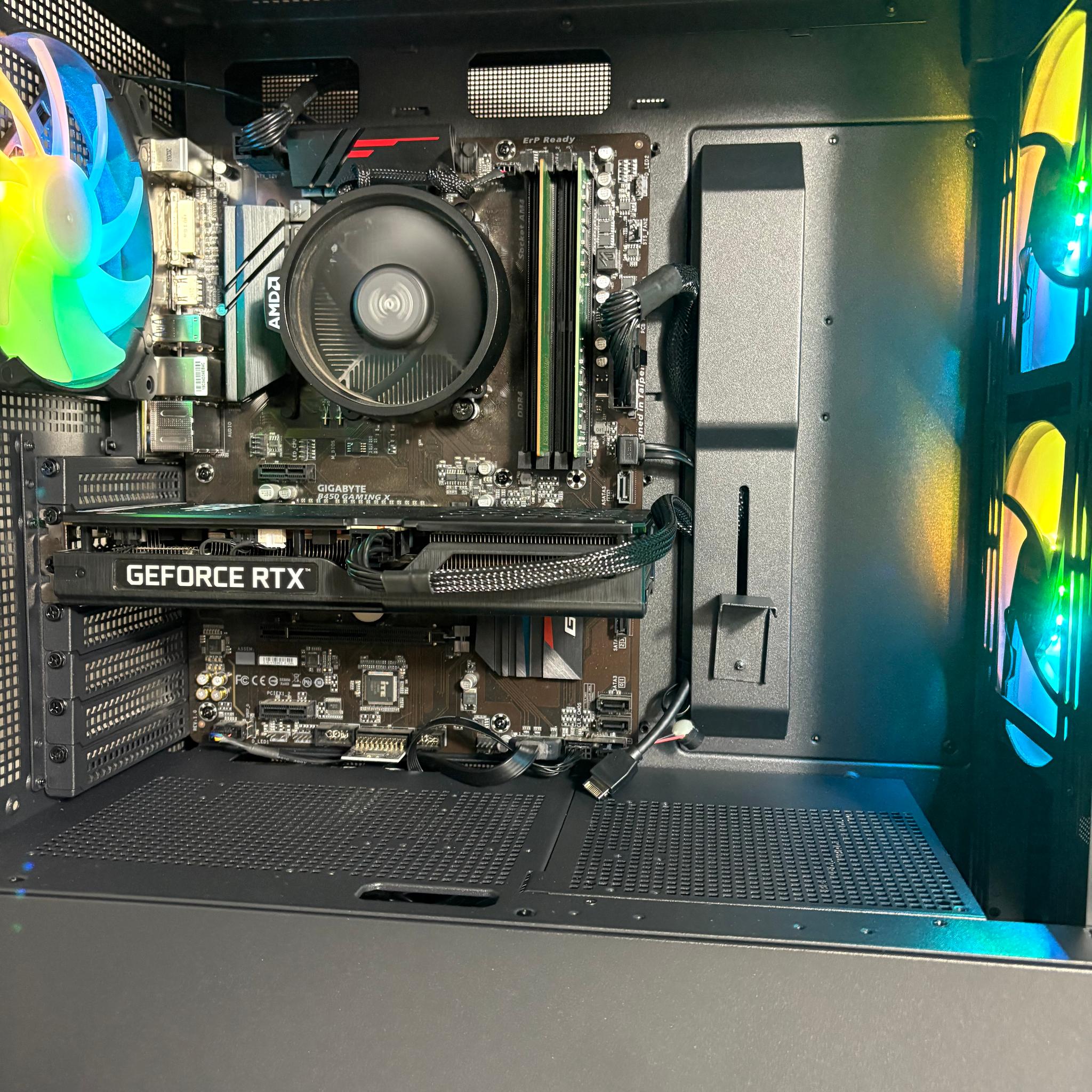 Crimson Valley (V4) Gaming PC - AMD Ryzen 7 2700, RTX 3050, 16GB DDR4, 512GB SSD